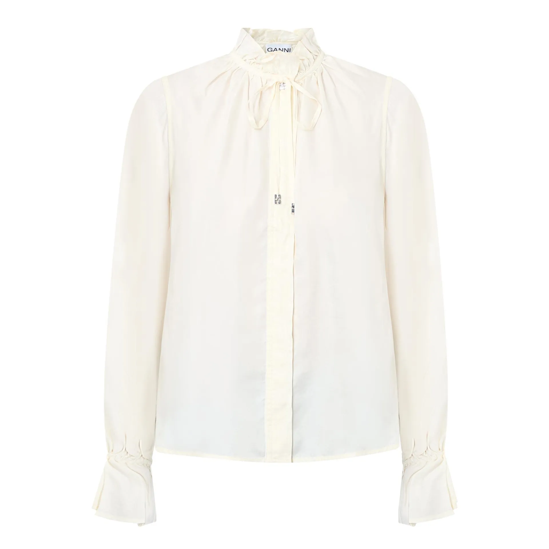 Fluid Tie-Neck Shirt