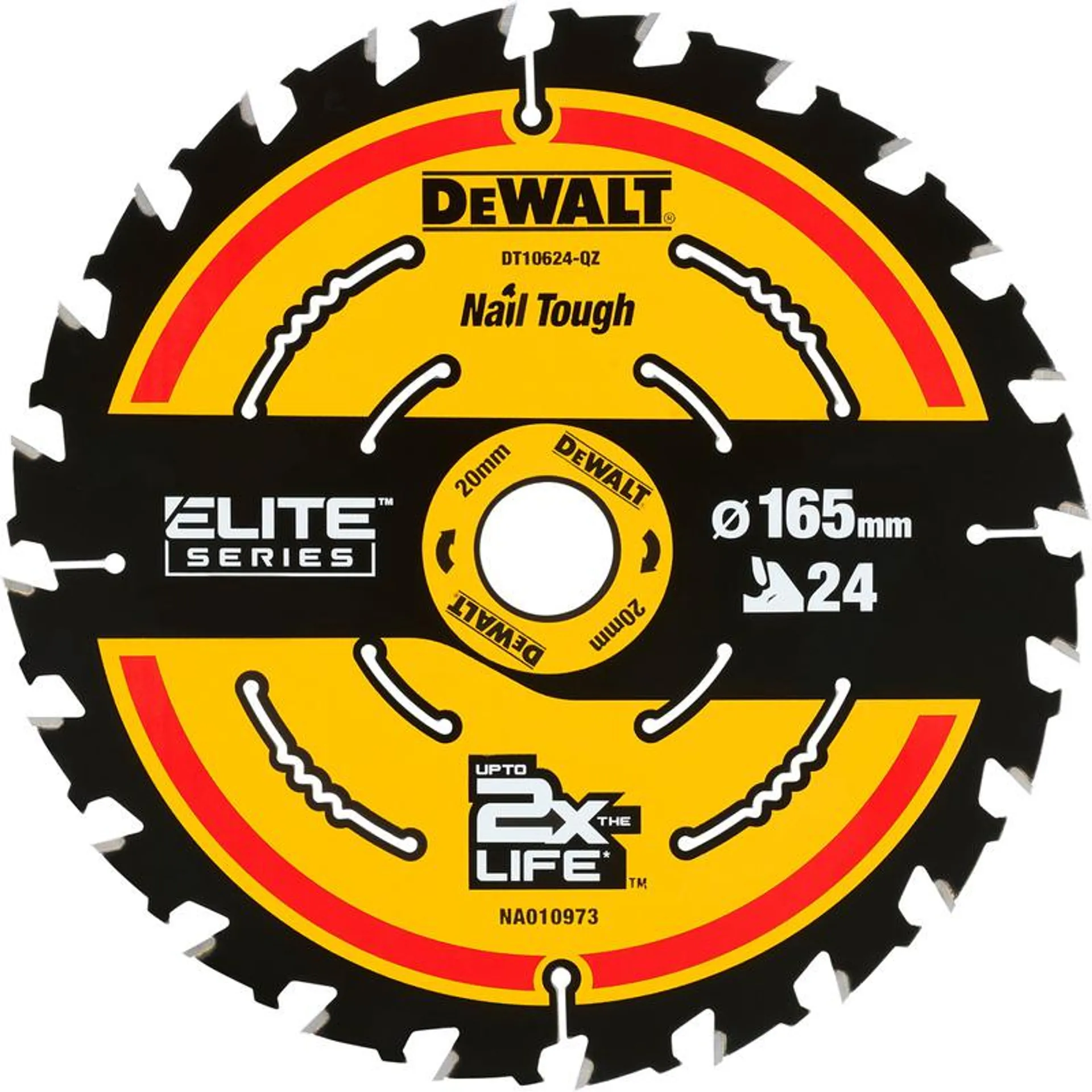 DeWalt Circular Saw Blade ELITE 165 x 20mm 24T