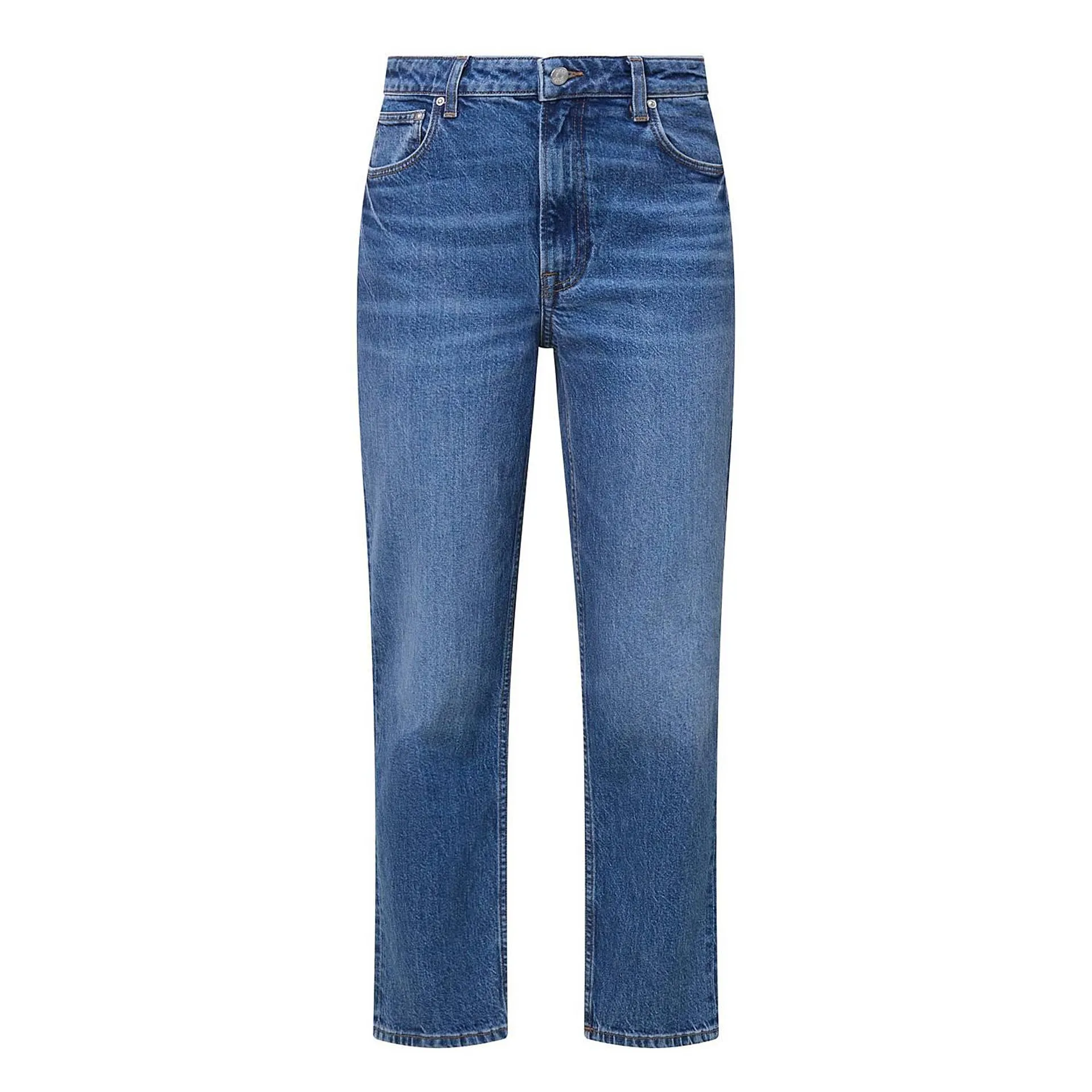 Mid-Rise Straight Leg Cropped Jeans