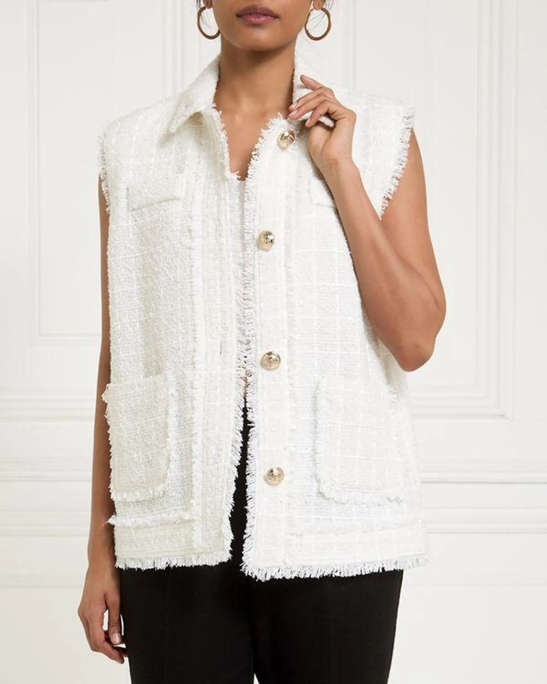 Gallery Sleeveless Bouclé Waistcoat Jacket