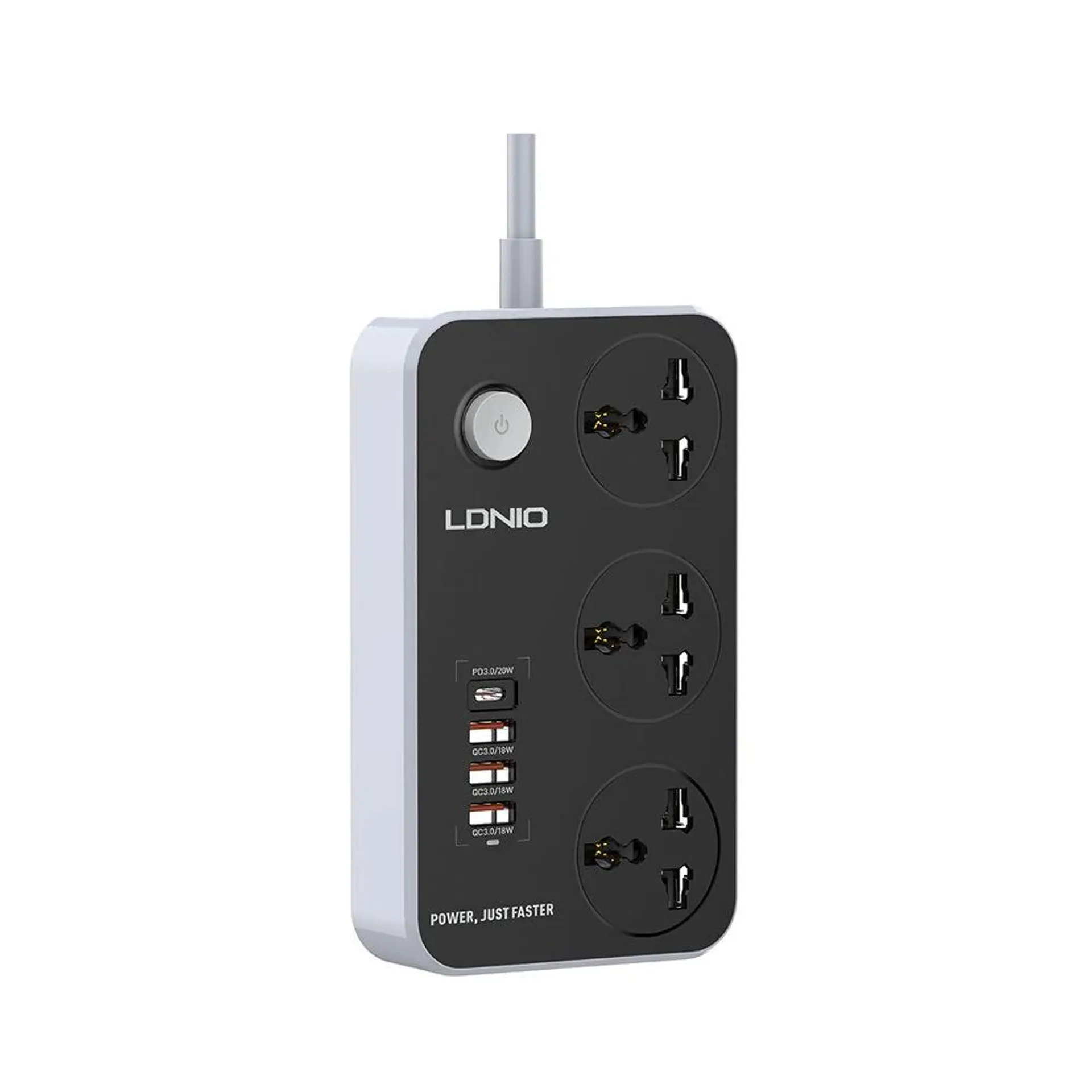 LDNIO 2500W POWER SOCKET WITH 3 FAST CHARGING USB PORTS