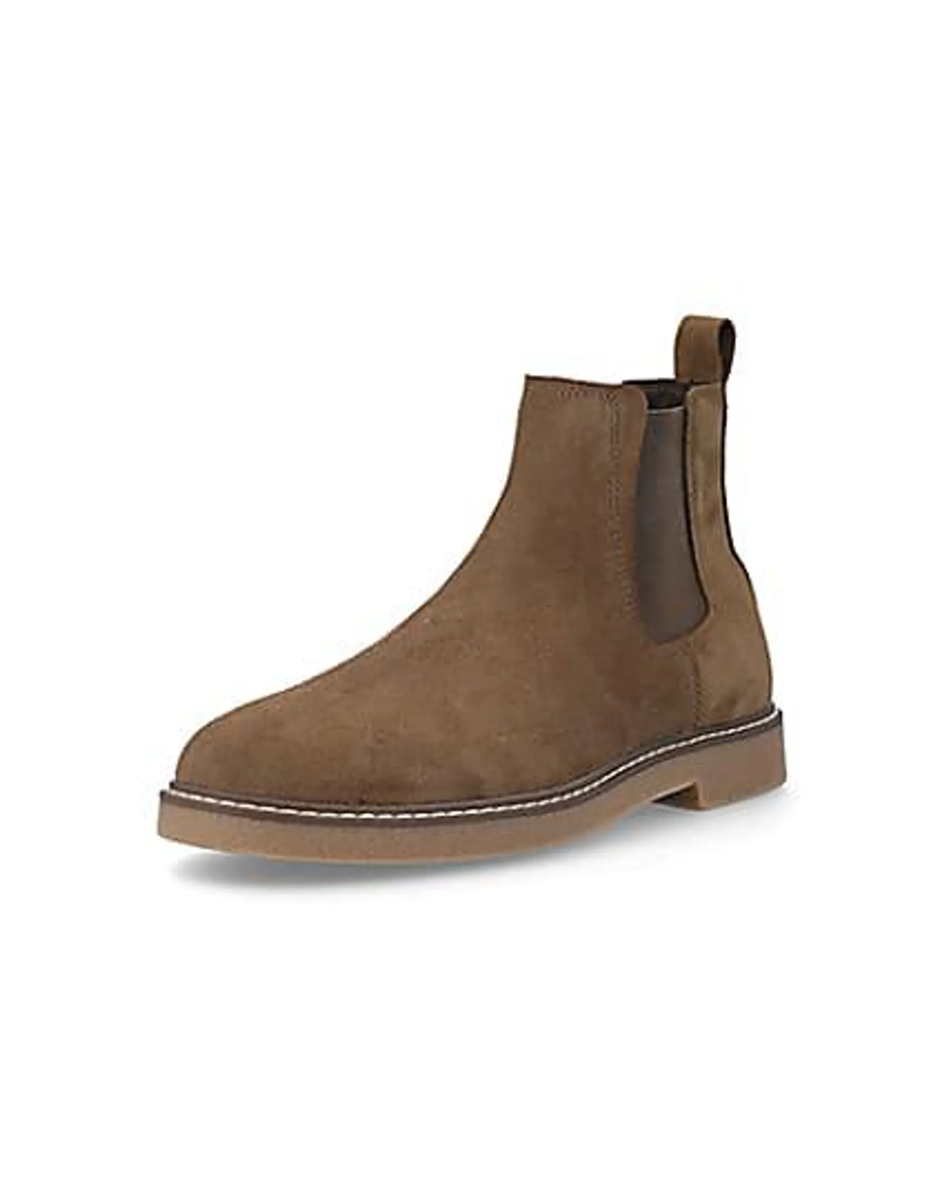 Stone suede Chelsea boots