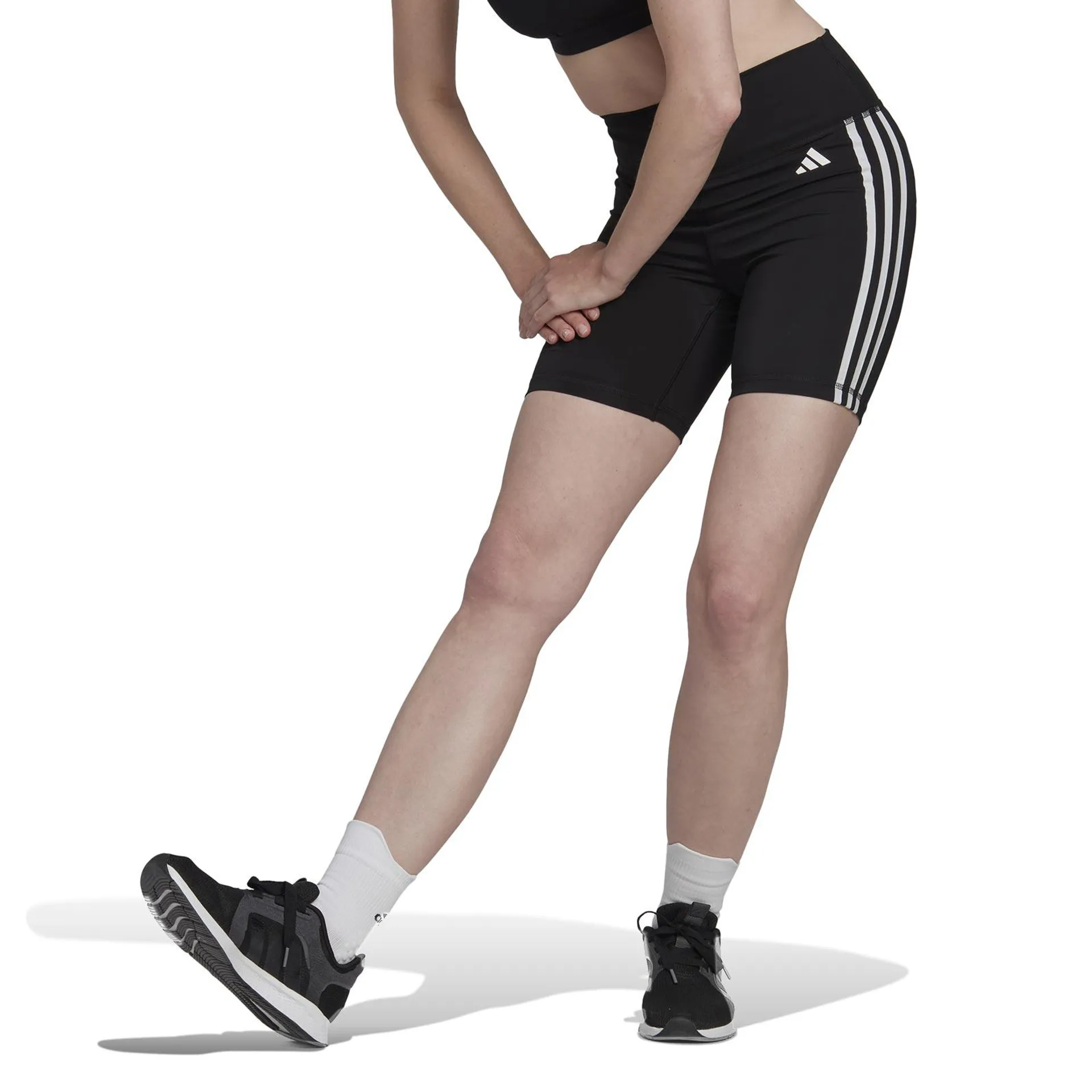 adidas Training Essentials 3-Stripes Womens High-Waisted Short Tights