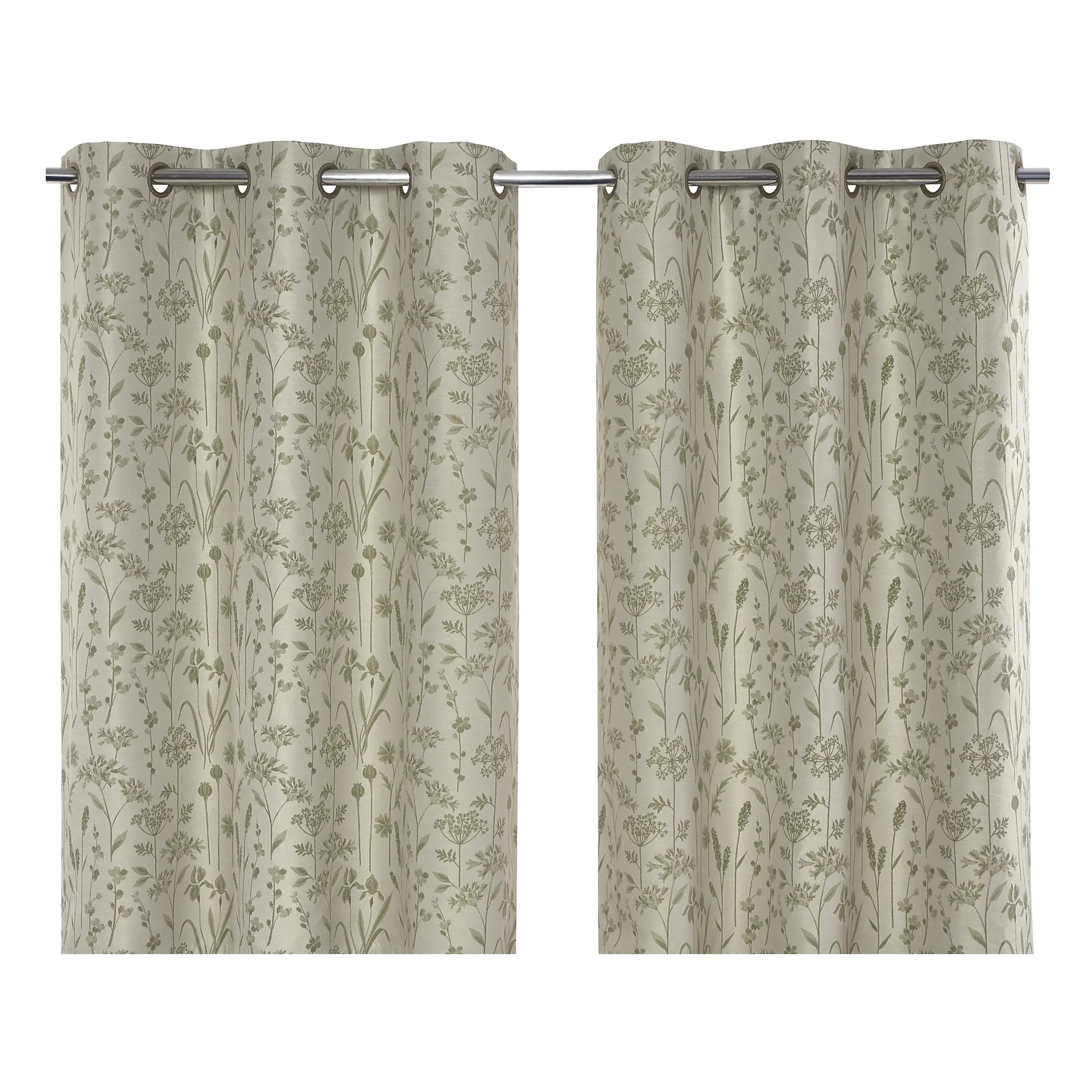 Otema Light green Herbarium Lined Eyelet Curtain (W)228cm (L)228cm, Pair