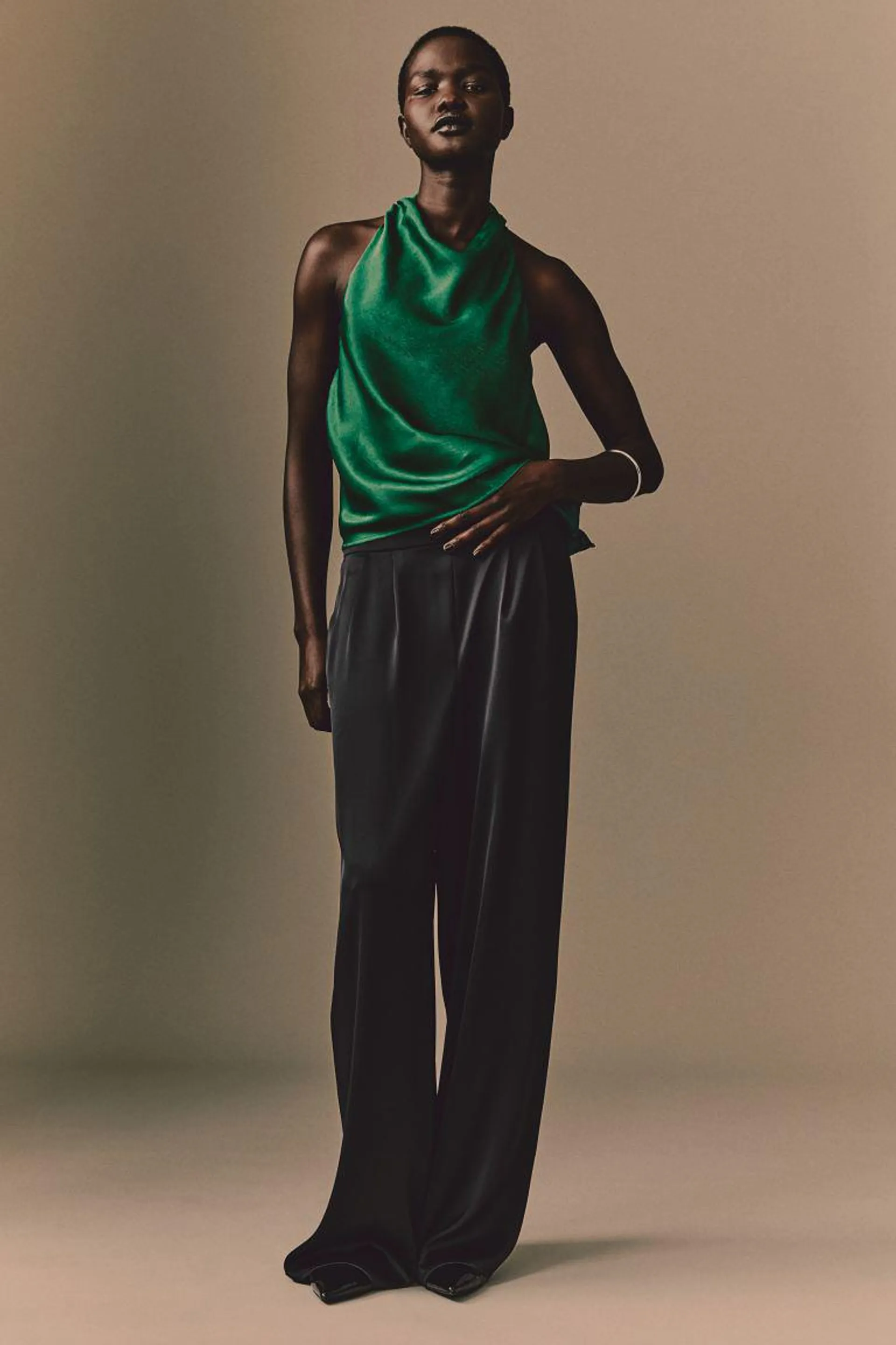 Satin halterneck top