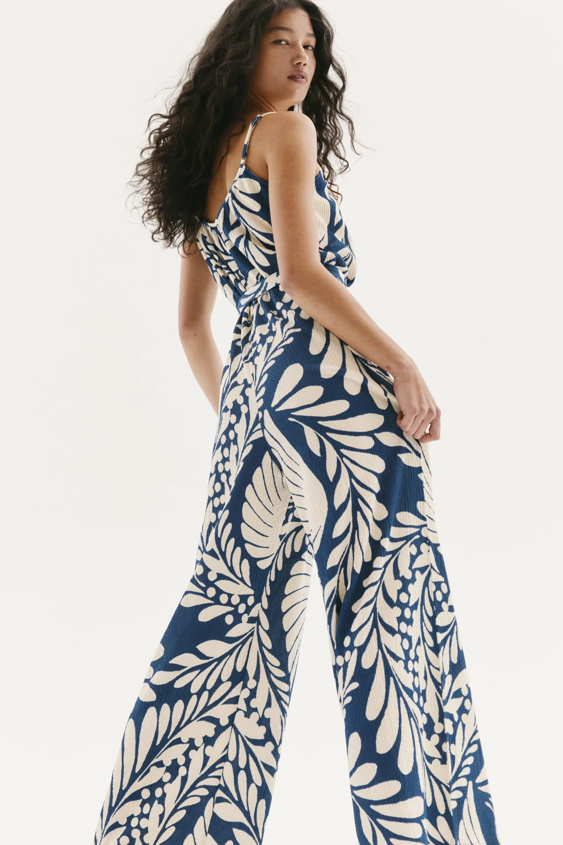 Tie-belt jumpsuit