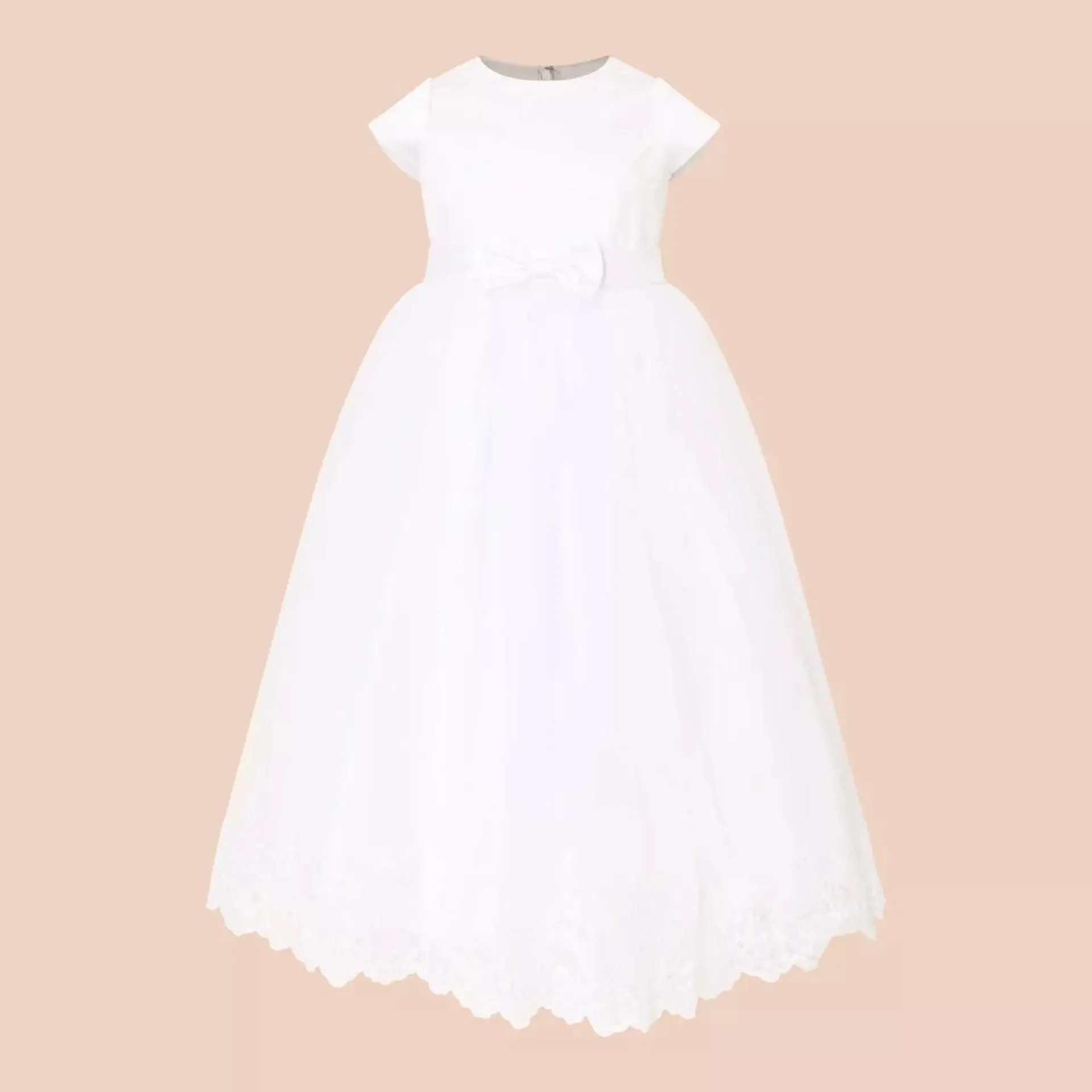 SARAH LOUISE AVAILABLE IN STORE Bow Lace-Trim Communion Dress €210.00