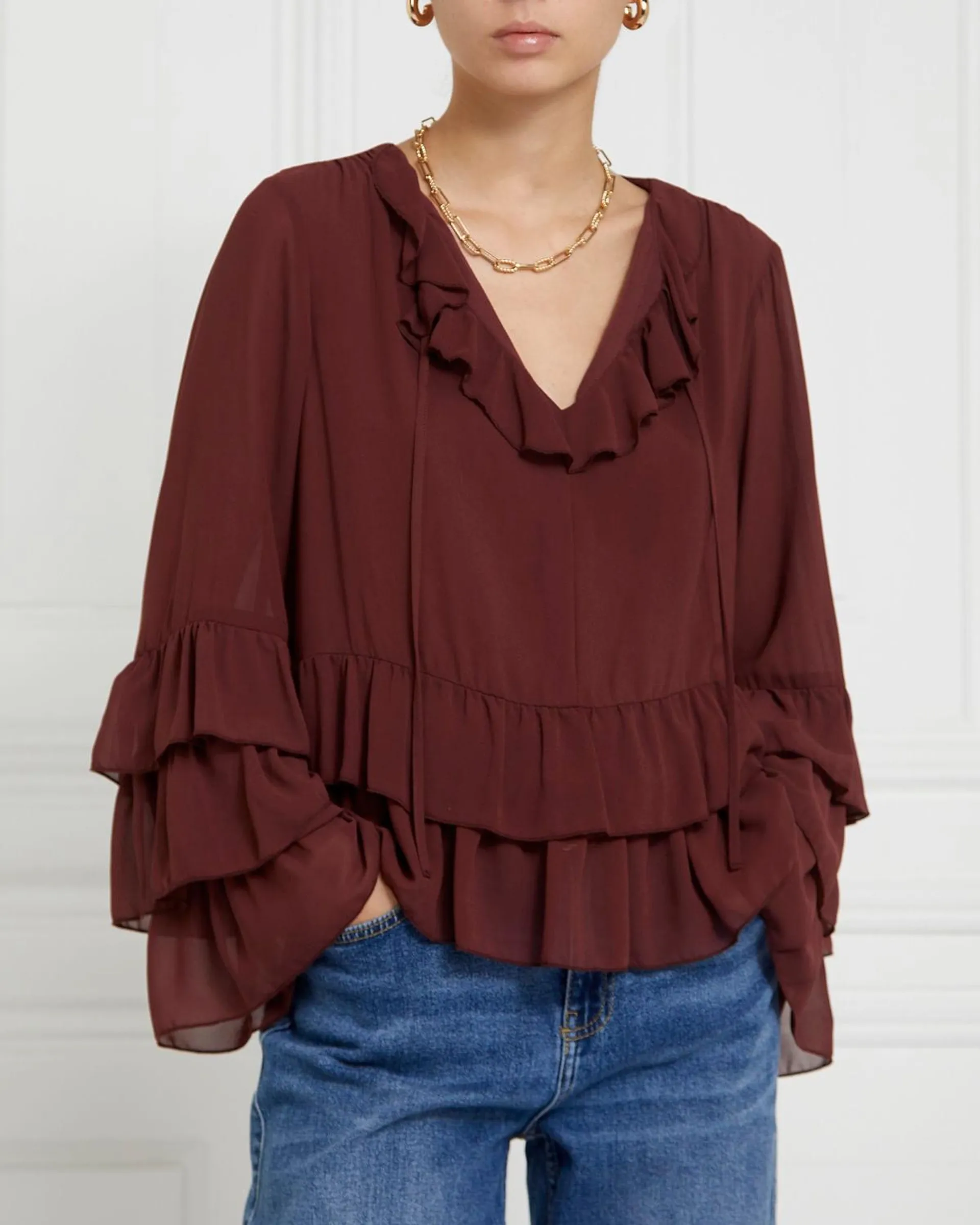 Gallery Ruffle Boho Blouse