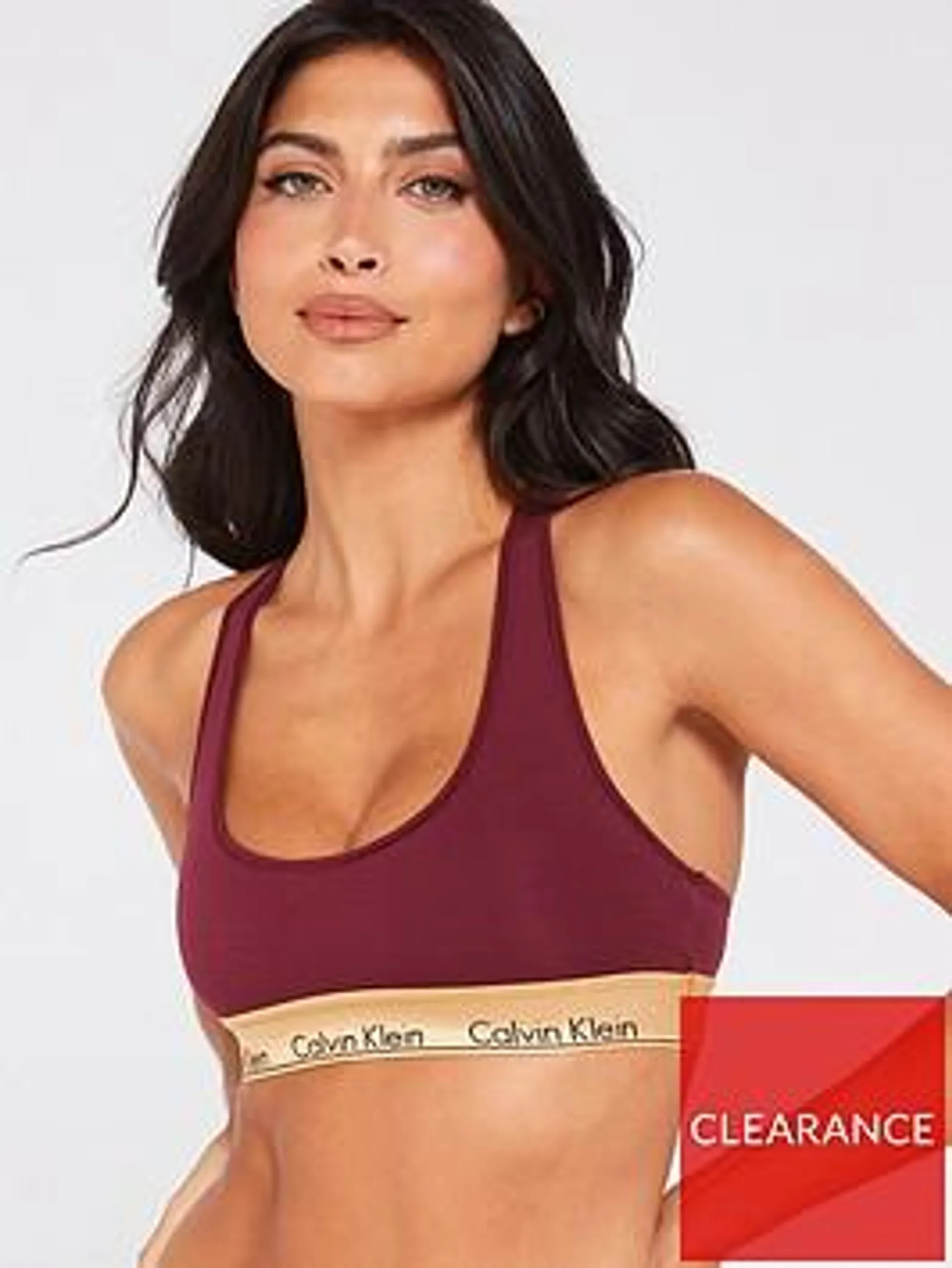 Modern Cotton Gold Band Bralette - Purple