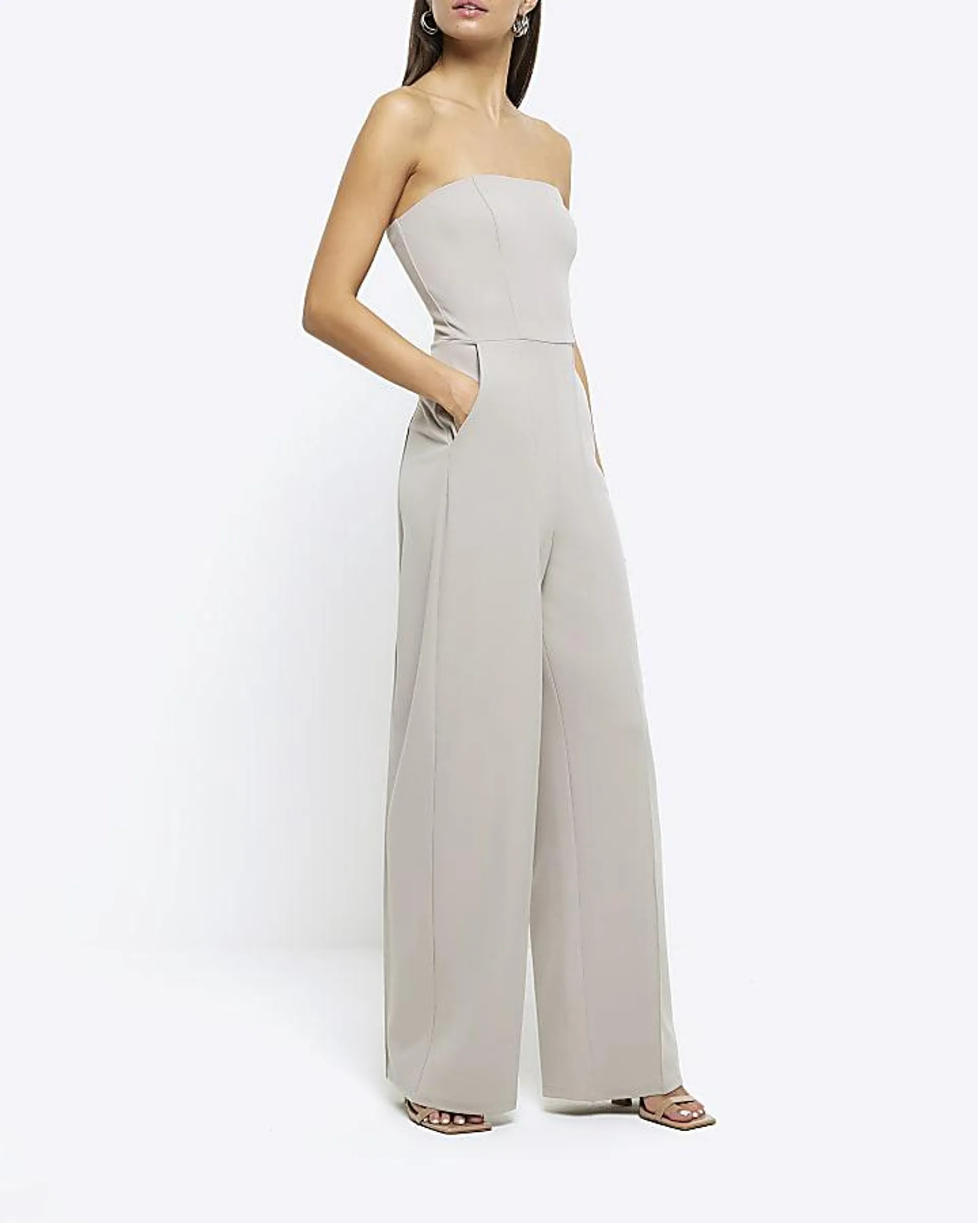 Grey bandeau jumpsuit