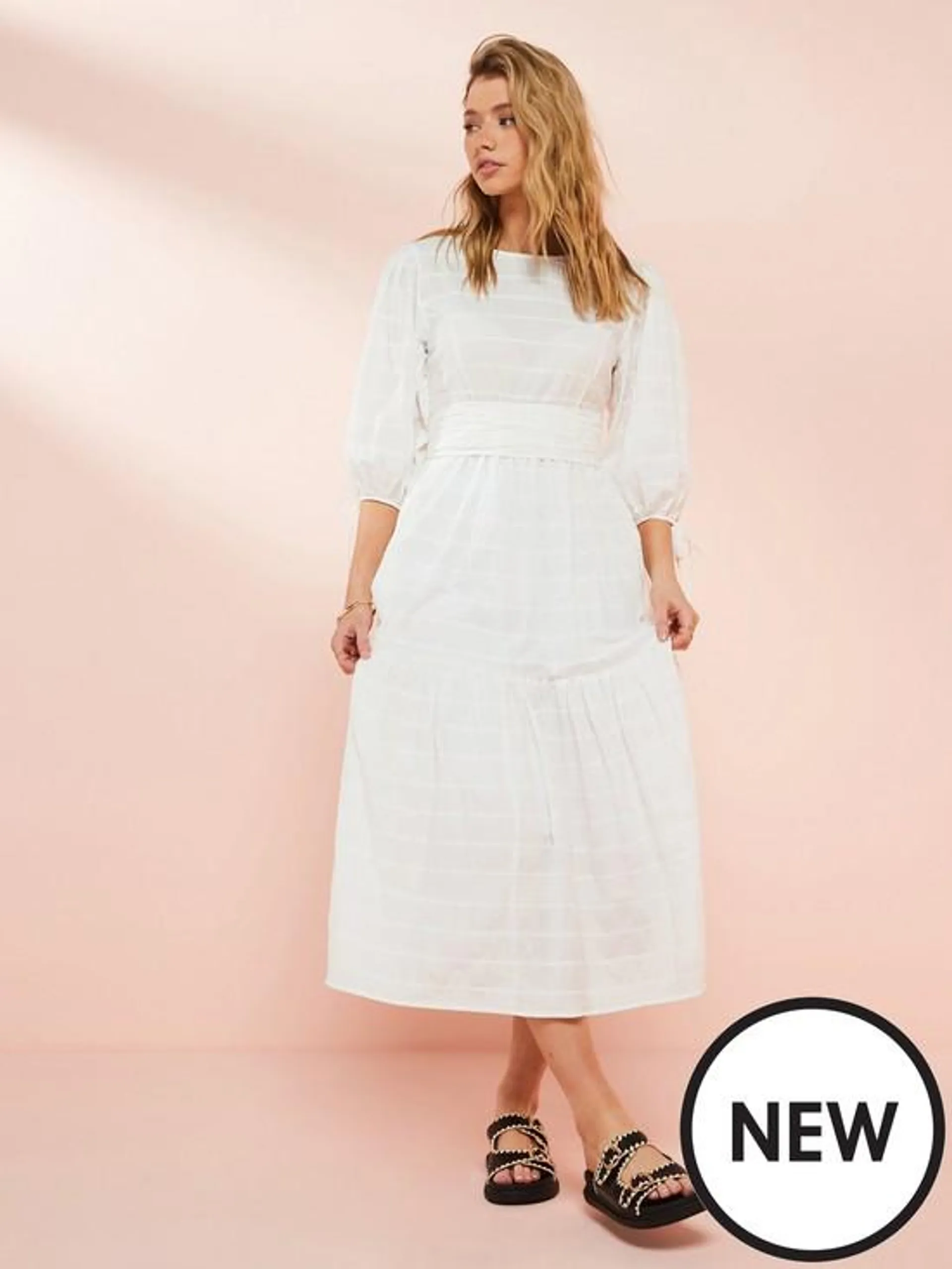 Kelburn Cotton Midi Dress - White