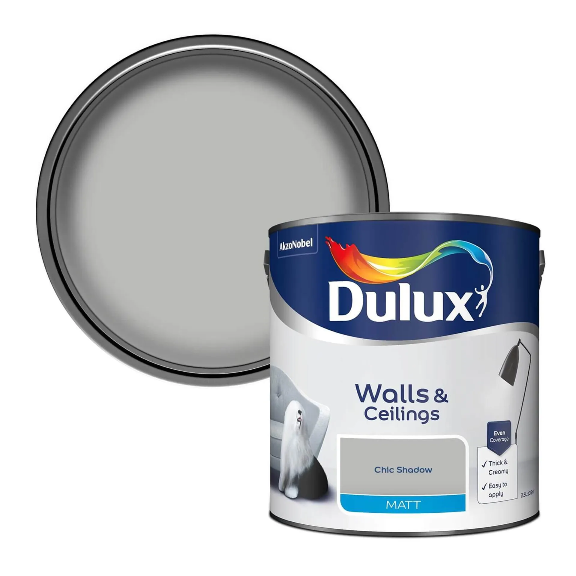 Dulux Matt Emulsion Paint Chic Shadow - 2.5L