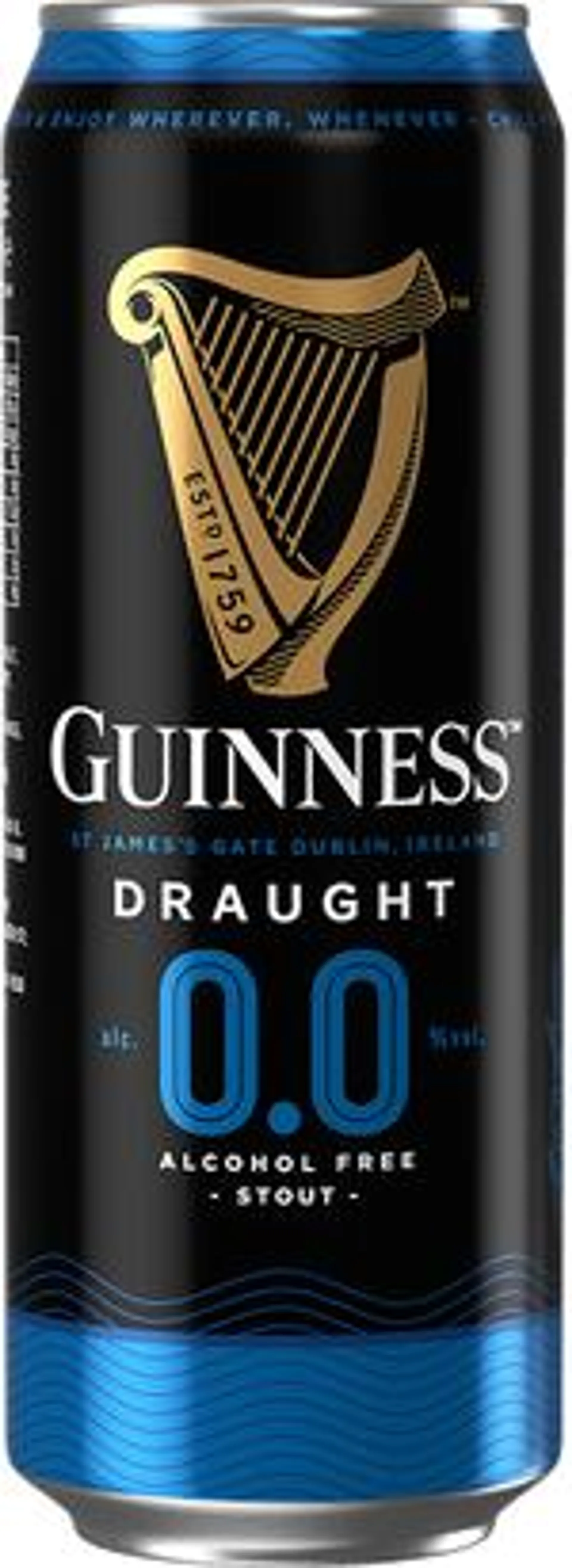 Guinness Draught 0.0 Alcohol Free Stout 24 Pack Non DRS