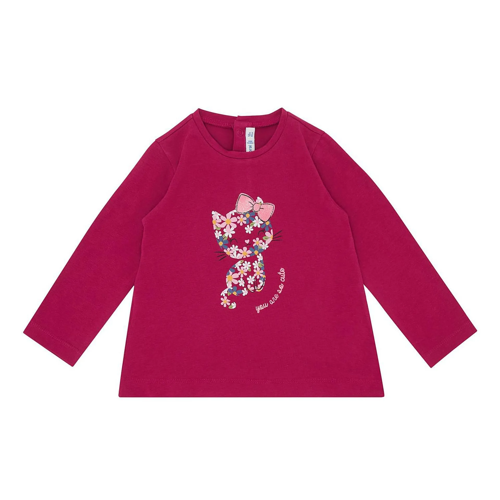 Long-Sleeve Cat Print T-Shirt