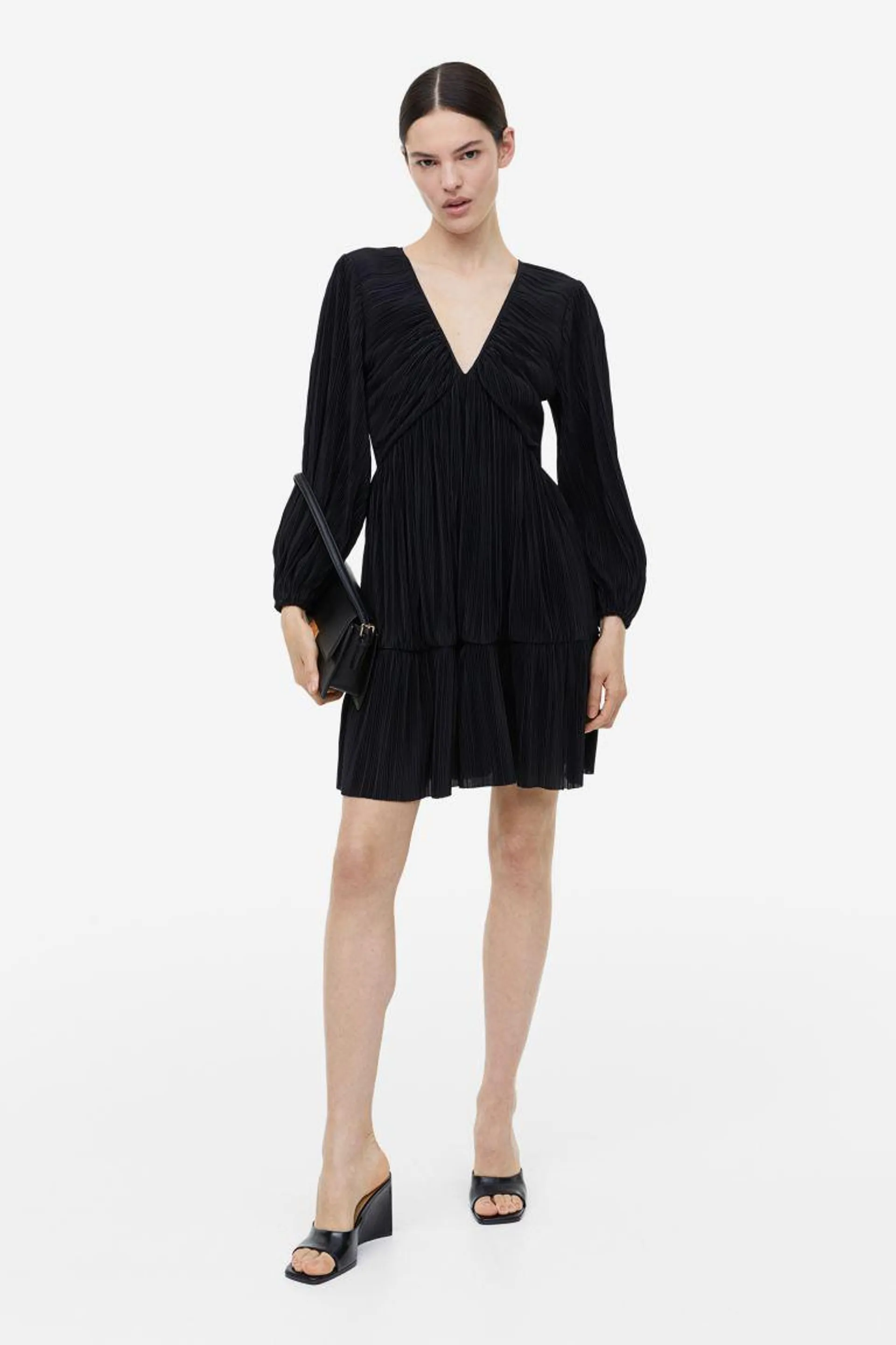 Pleated jersey dress