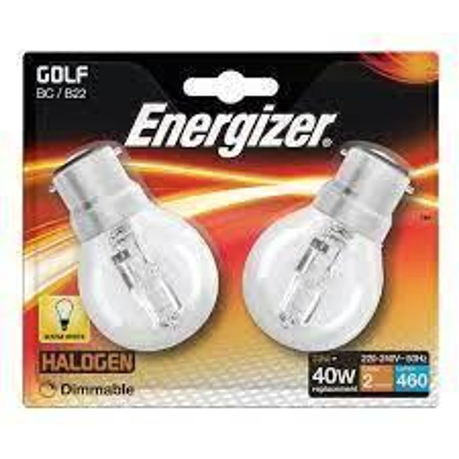 Energizer Halogen Golf Dimmable BC / B22 33w Bulbs