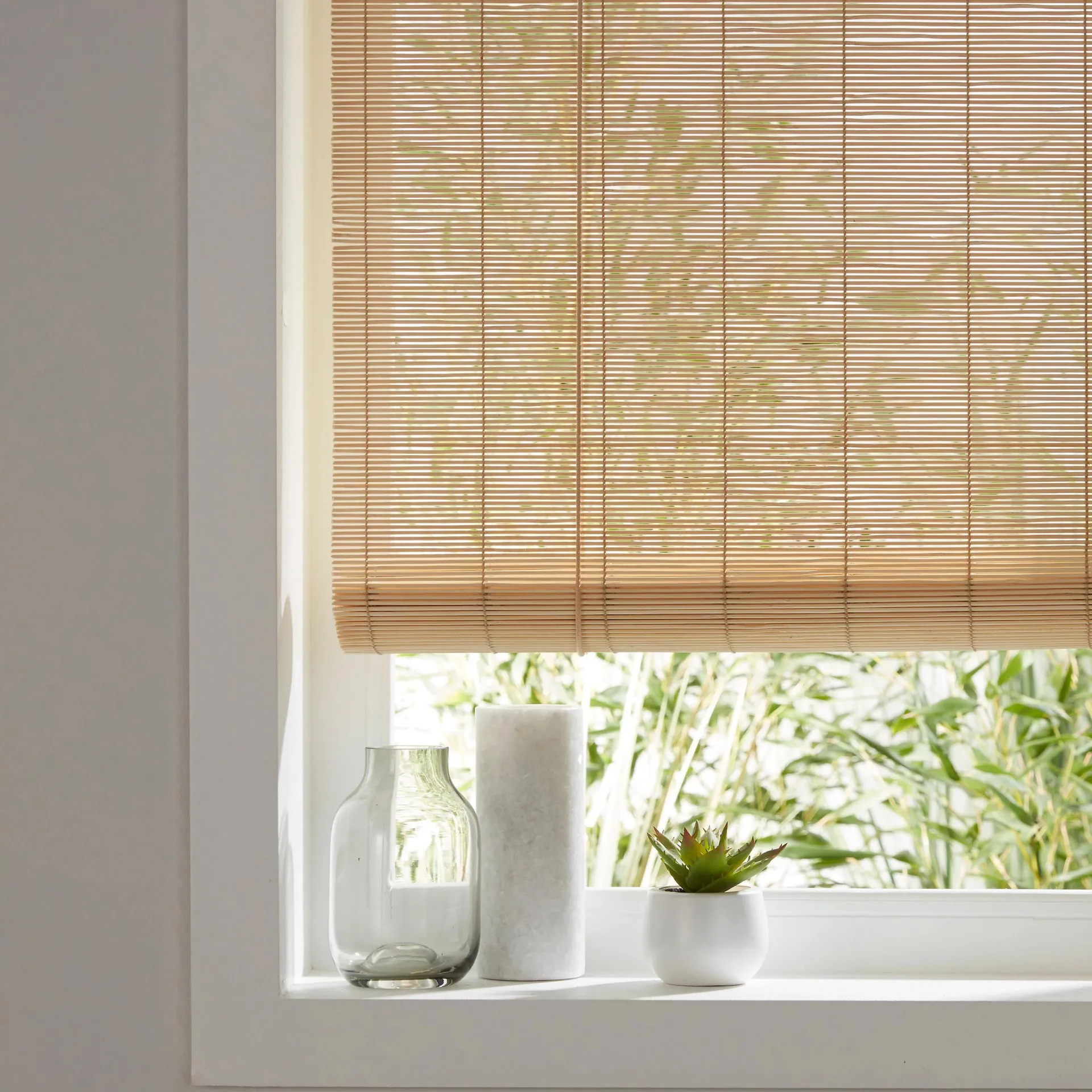 Corded Natural Plain Daylight Roller Blind (W)90cm (L)180cm