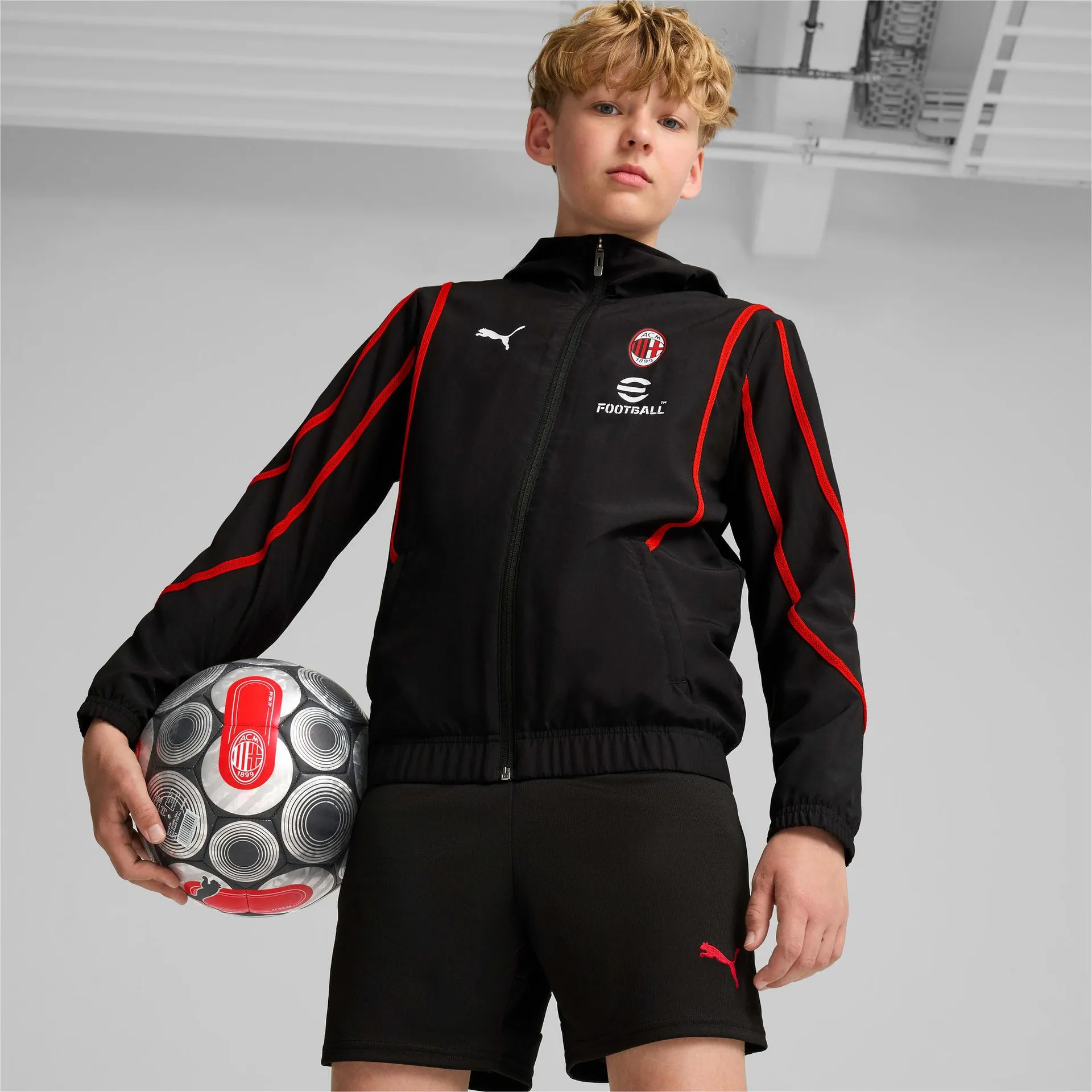 Veste tissée d'avant-match AC Milan Enfant et Adolescent