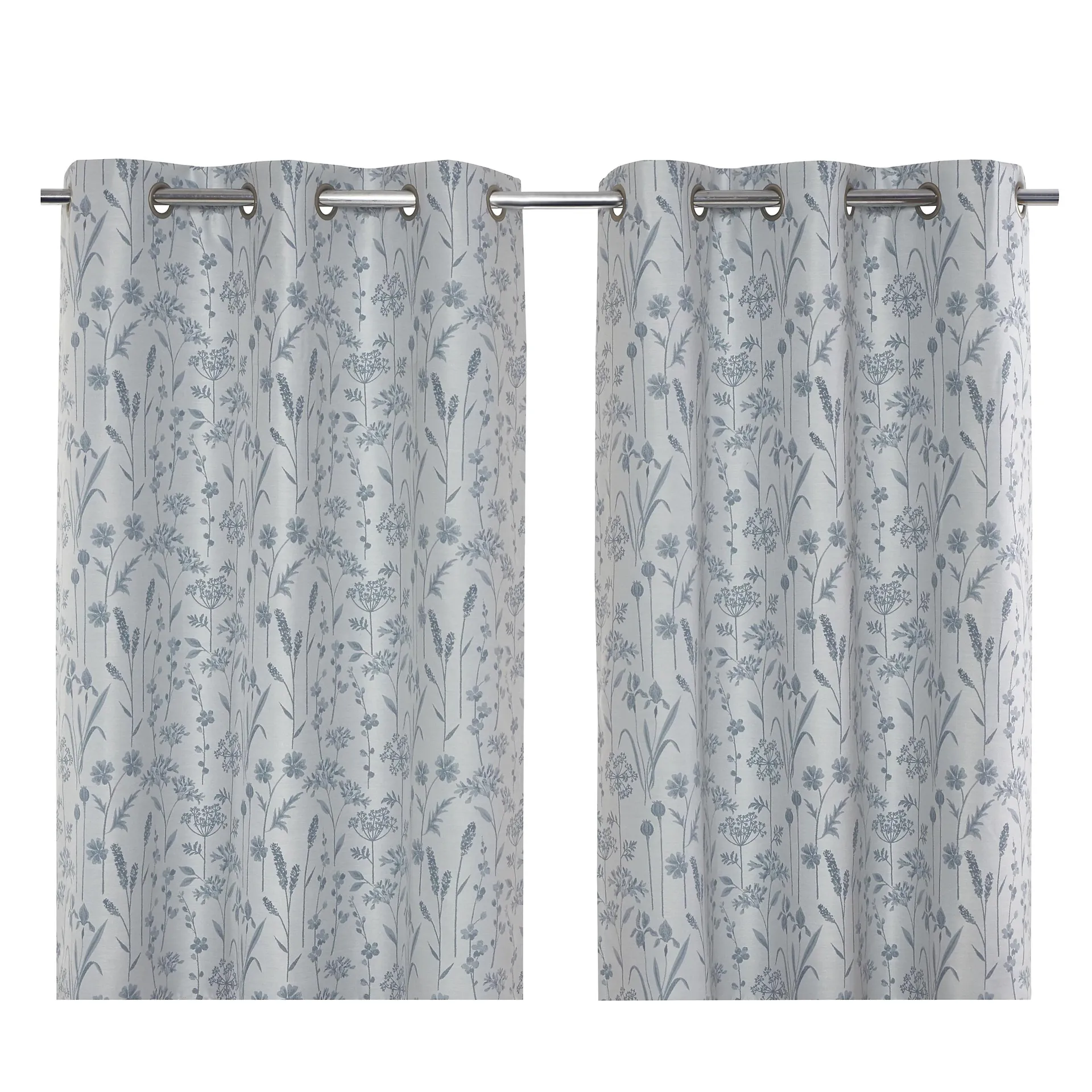 Otema Light blue Herbarium Lined Eyelet Curtain (W)167cm (L)183cm, Pair