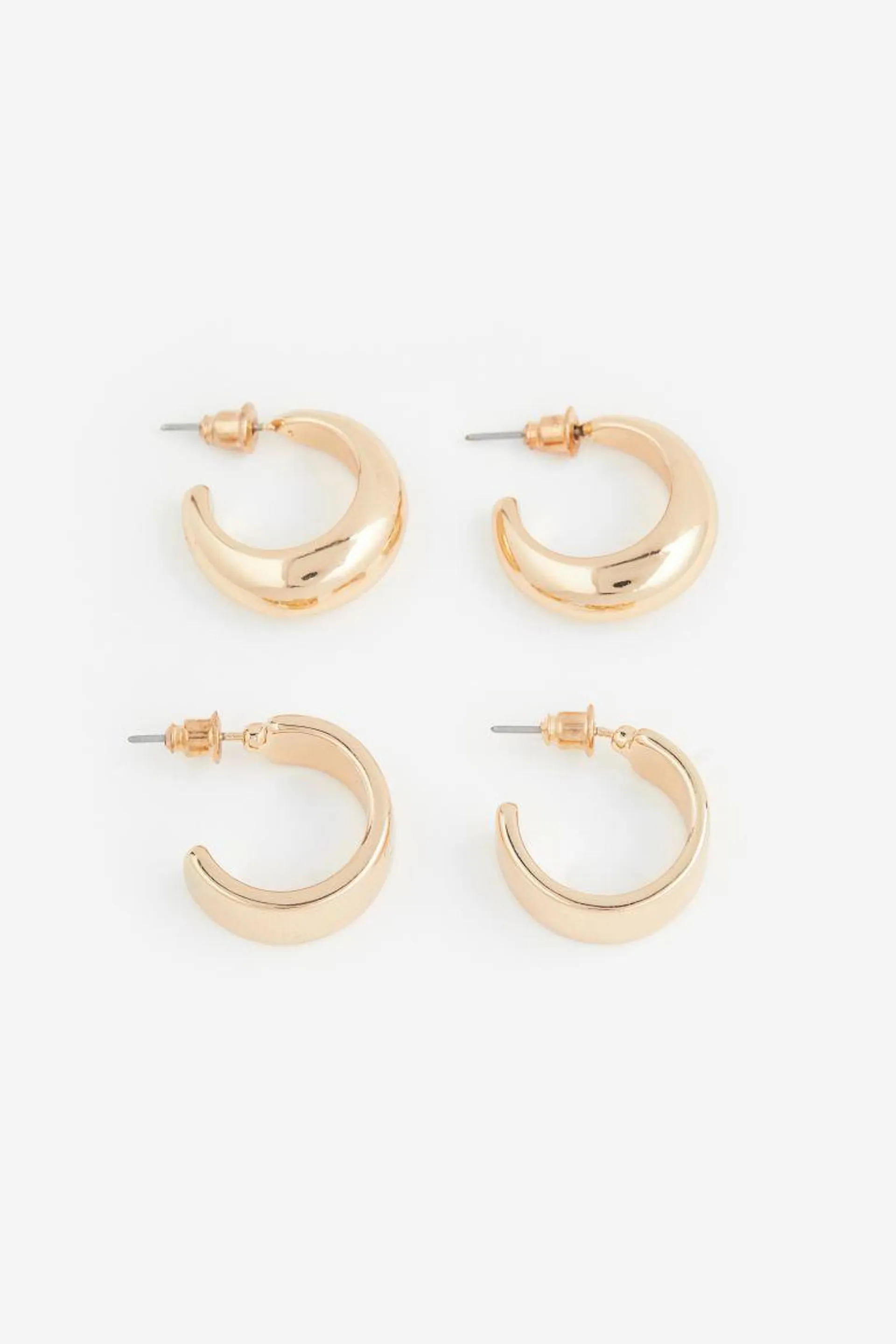 2 pairs hoop earrings