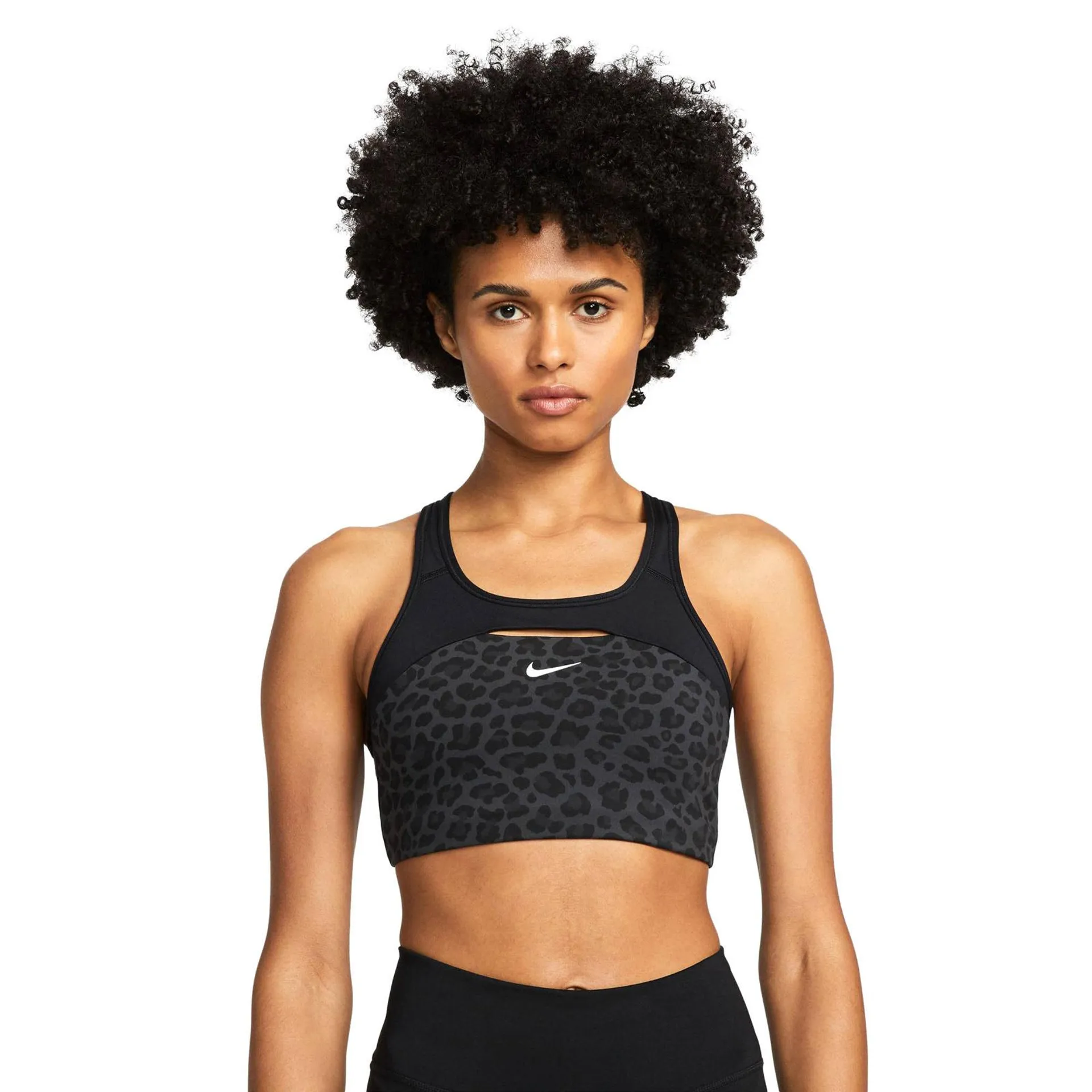 NIKE WMNS DF SWSH CRS BK AOP BRA GREY