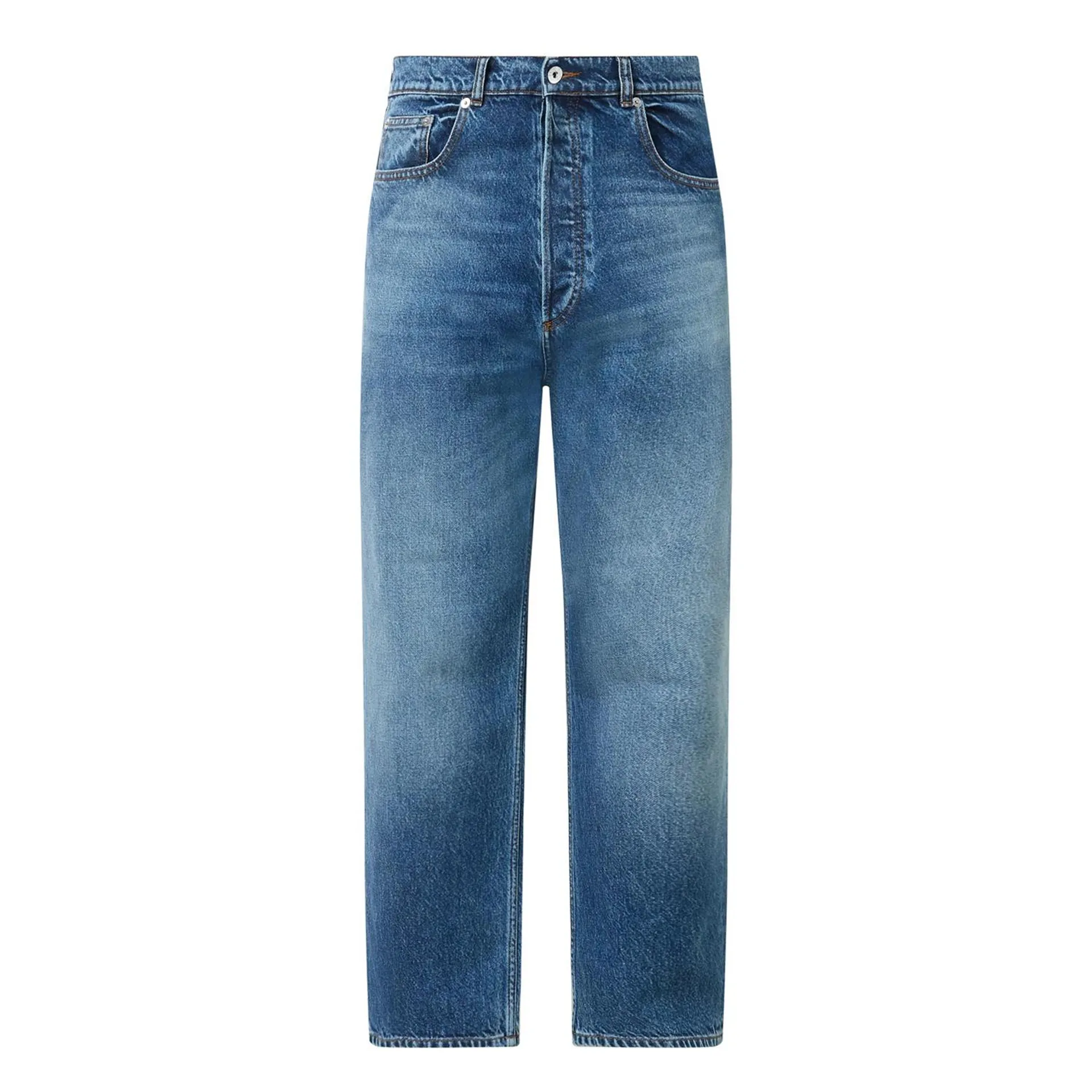 Cropped Mid-Rise Straight Leg Jeans