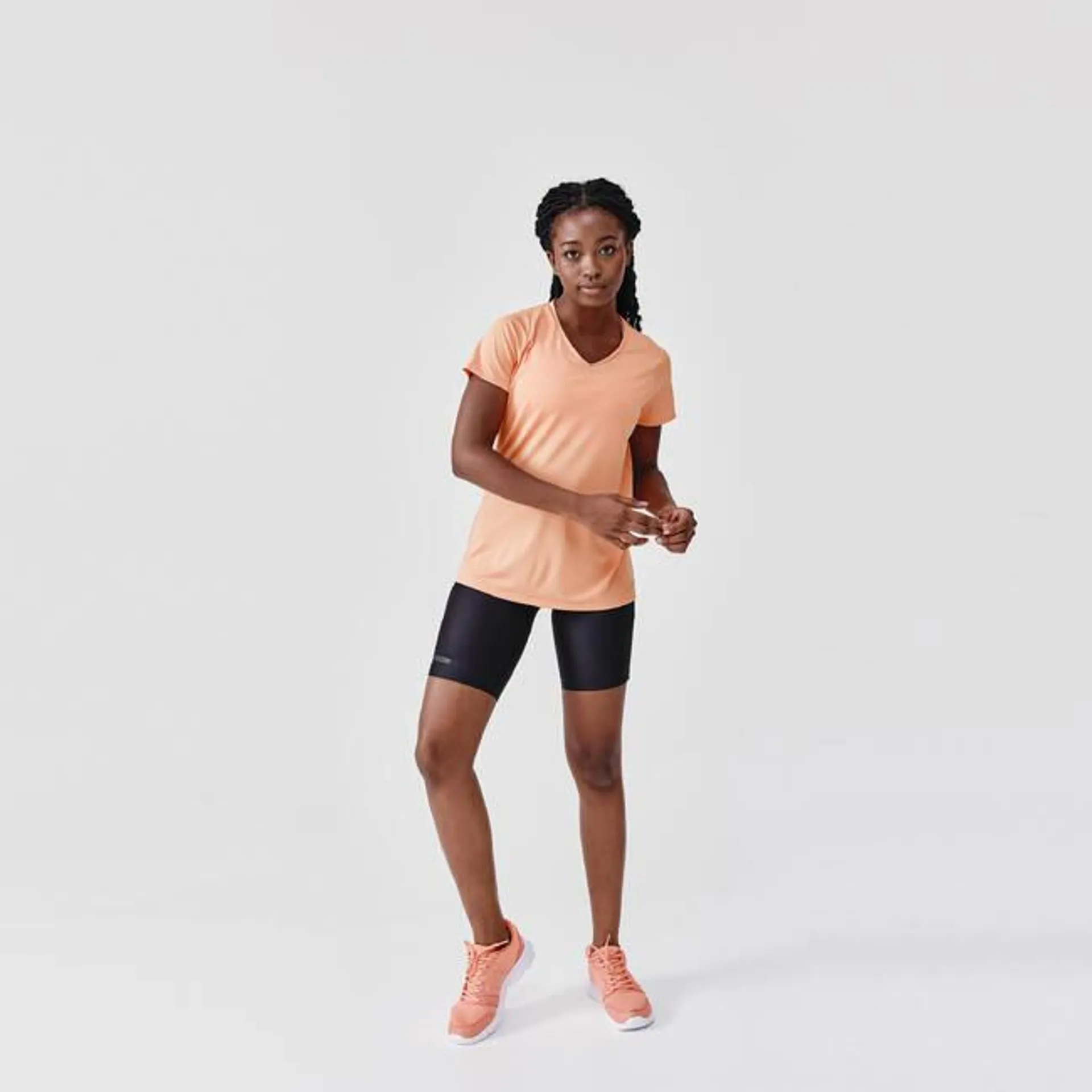 Women breathable short-sleeved T-shirt running Dry - orange