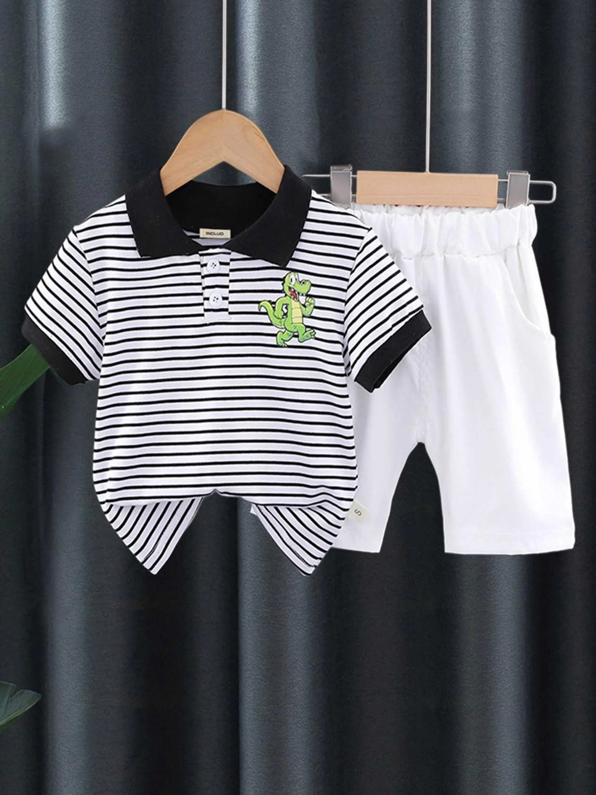 Boys Striped T-shirt with Shorts