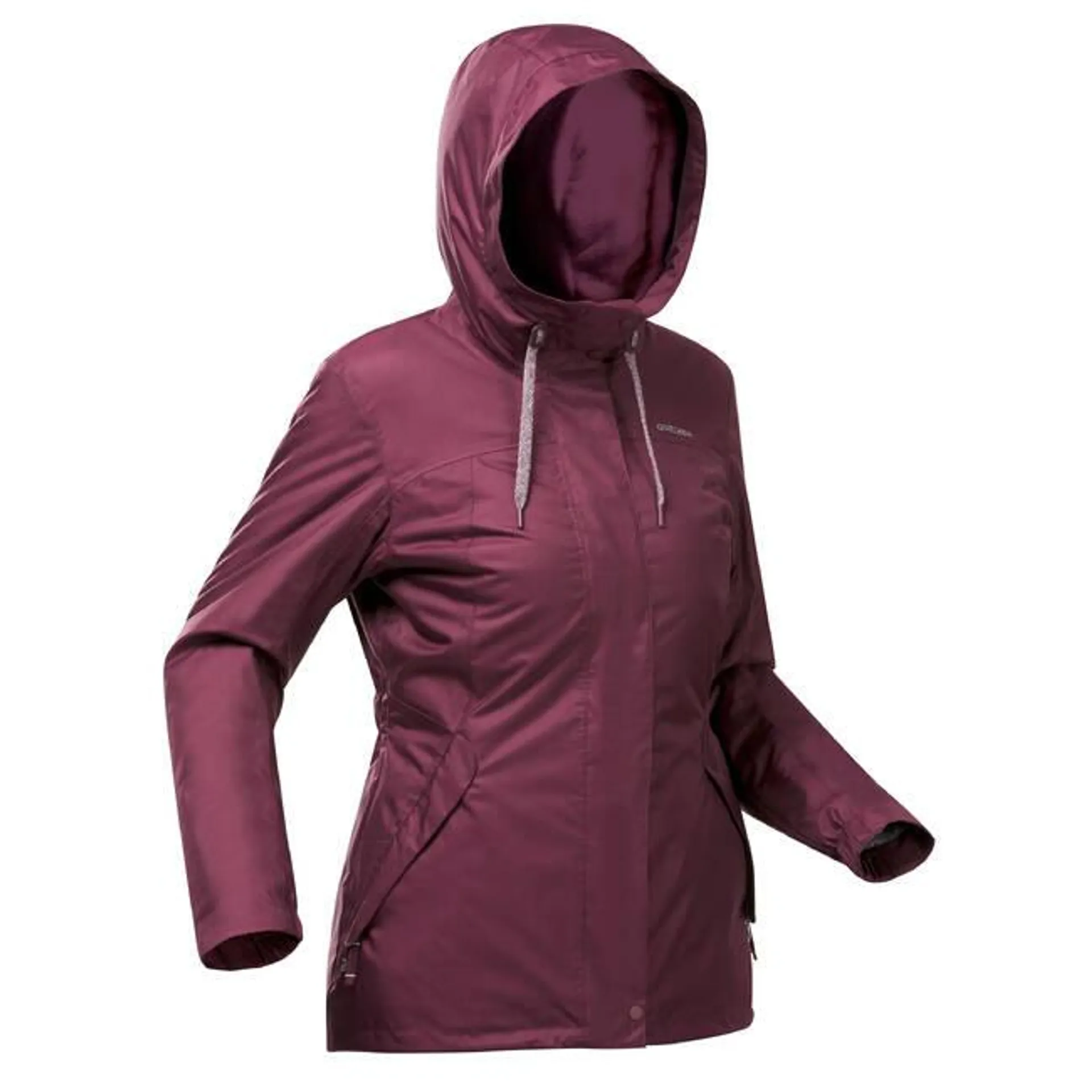 Women Winter Jacket for Hiking SH500 -10°C Burgundy