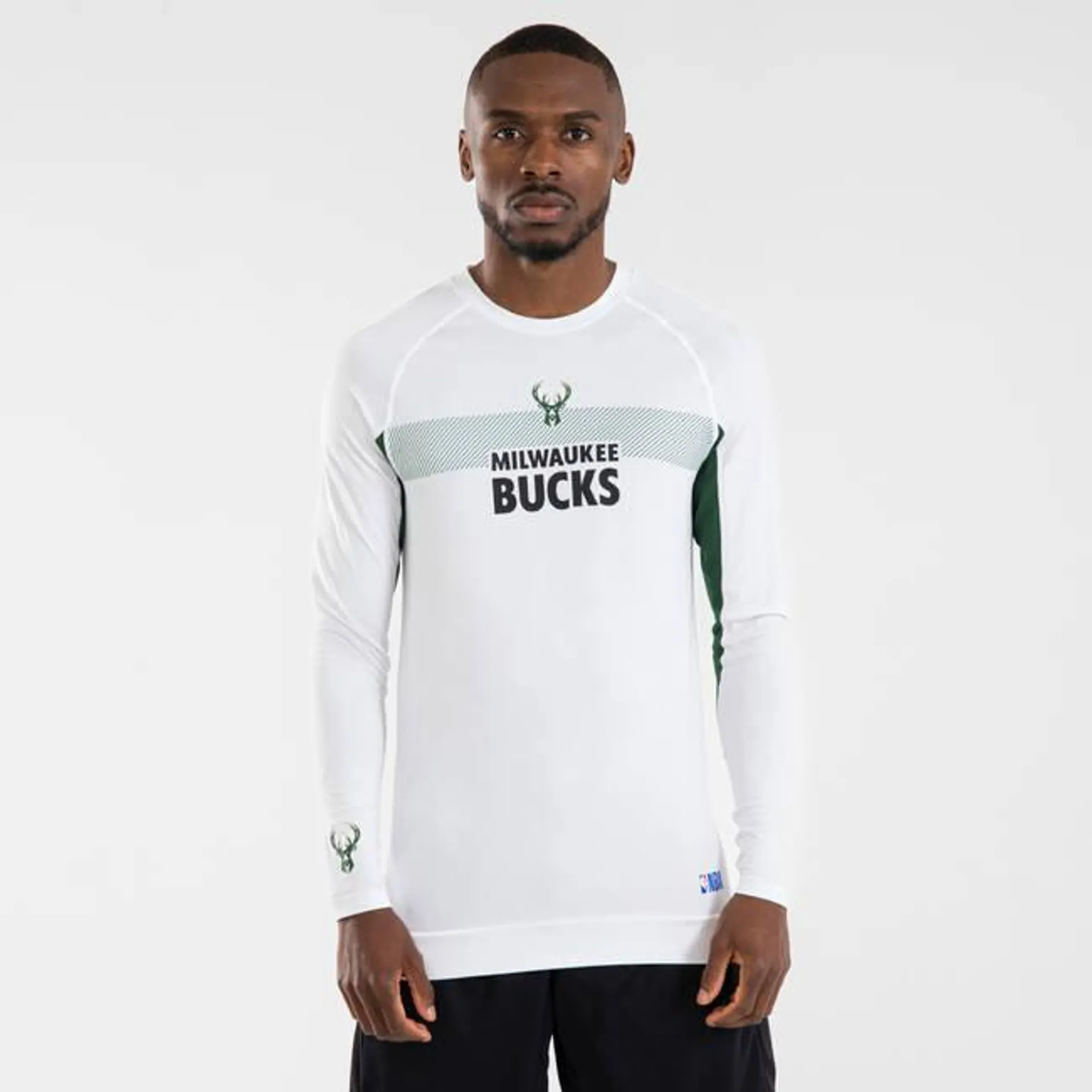 Men's/Women's Basketball Base Layer Jersey UT500 - NBA Milwaukee Bucks/White