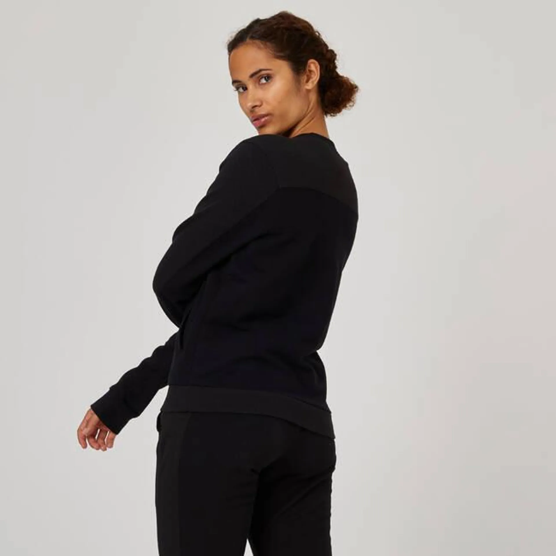 Women Sweatshirt With Hood For Gym 520-Black