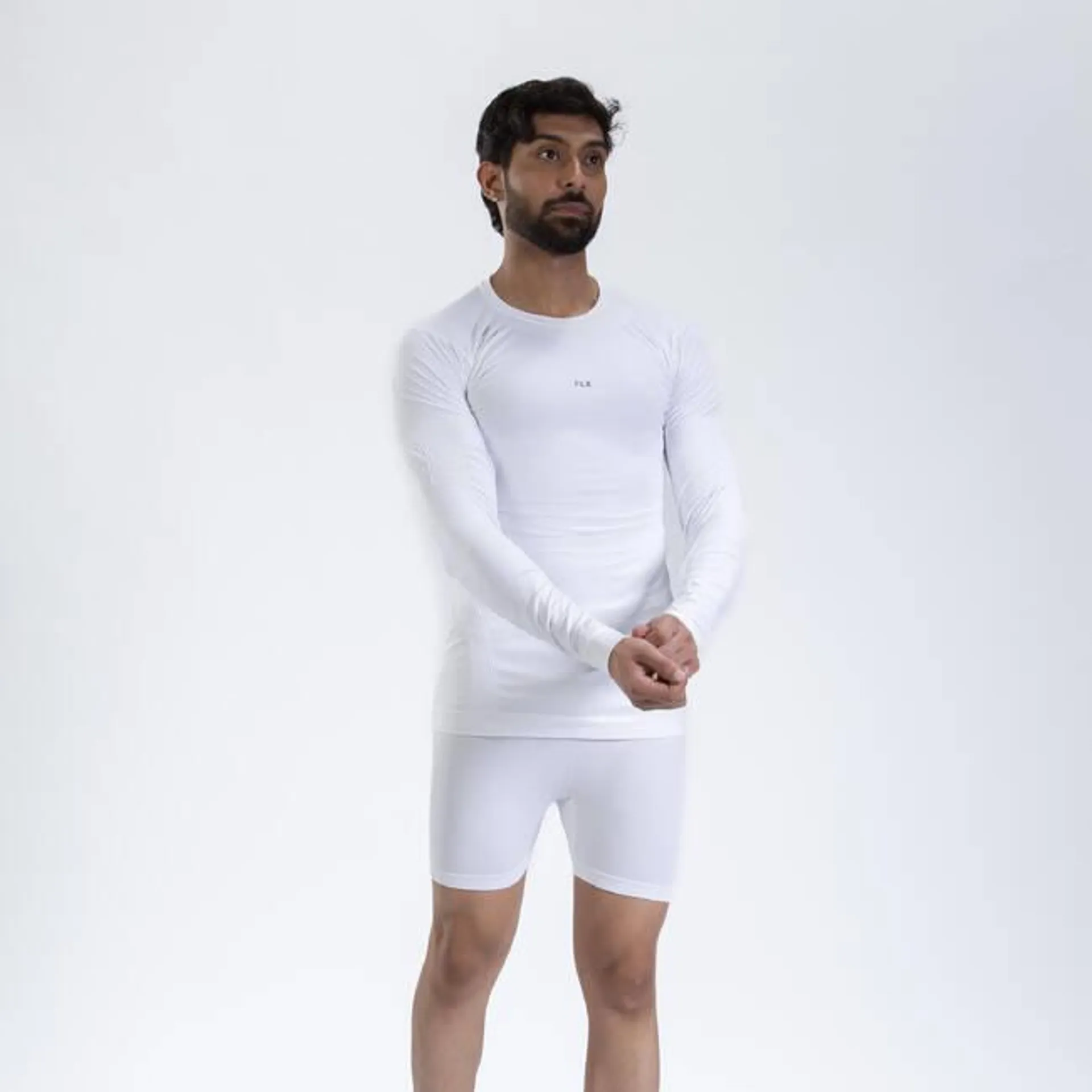 ADULT SUN PROTECTIVE COMPRESSION TOP FULL SLEEVE WHITE