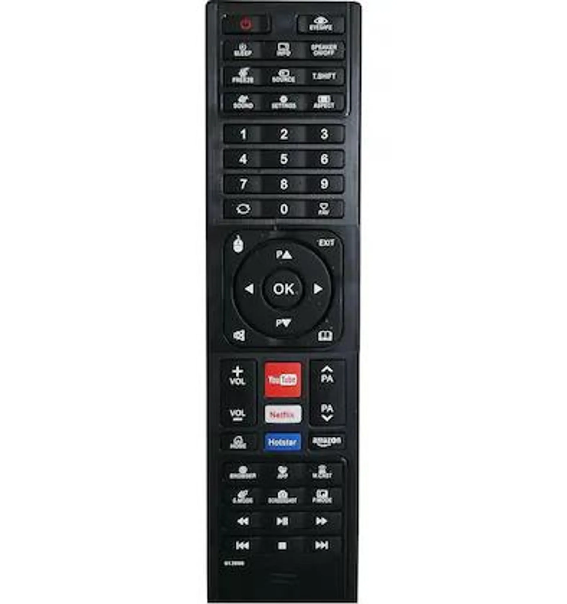 NIJ Remote Control for Shinco Smart LED, LCD TV (Black)