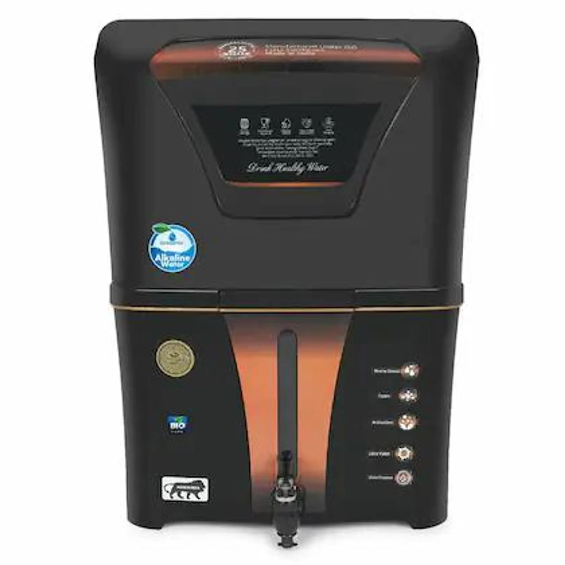 Aqua d pure Copper 12-L RO+UV Water Filter Purifier for Home, Kitchen Fully Automatic UF+TDS Controller By Remino (Enclose Copper + Alkaline RO Gold) (A39 Copper Alkaline Enclosed)