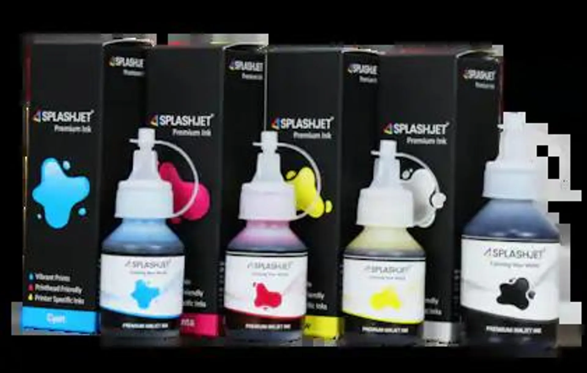 Splashjet Refill Ink for Brother DCP T310, T510, T910, T710, T4000W, T4500W, T300W, T800W, T700, T810, J100 - Printers (C/M/Y - 50gm x 3) (Black x 105gm) - Compatible Ink - 502372