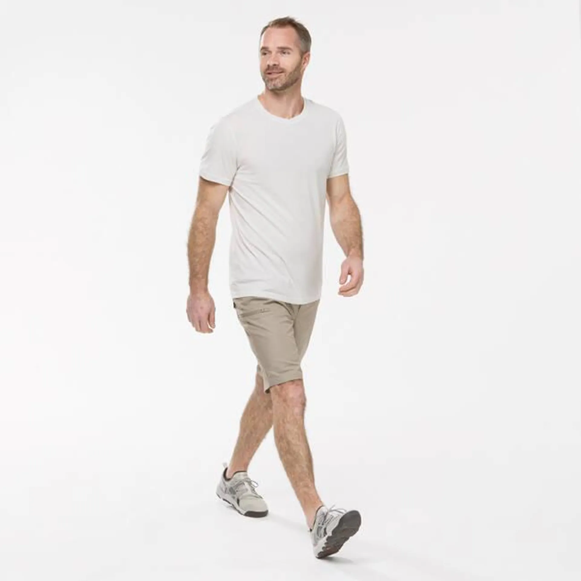 Men Light Cargo Shorts Beige - NH500