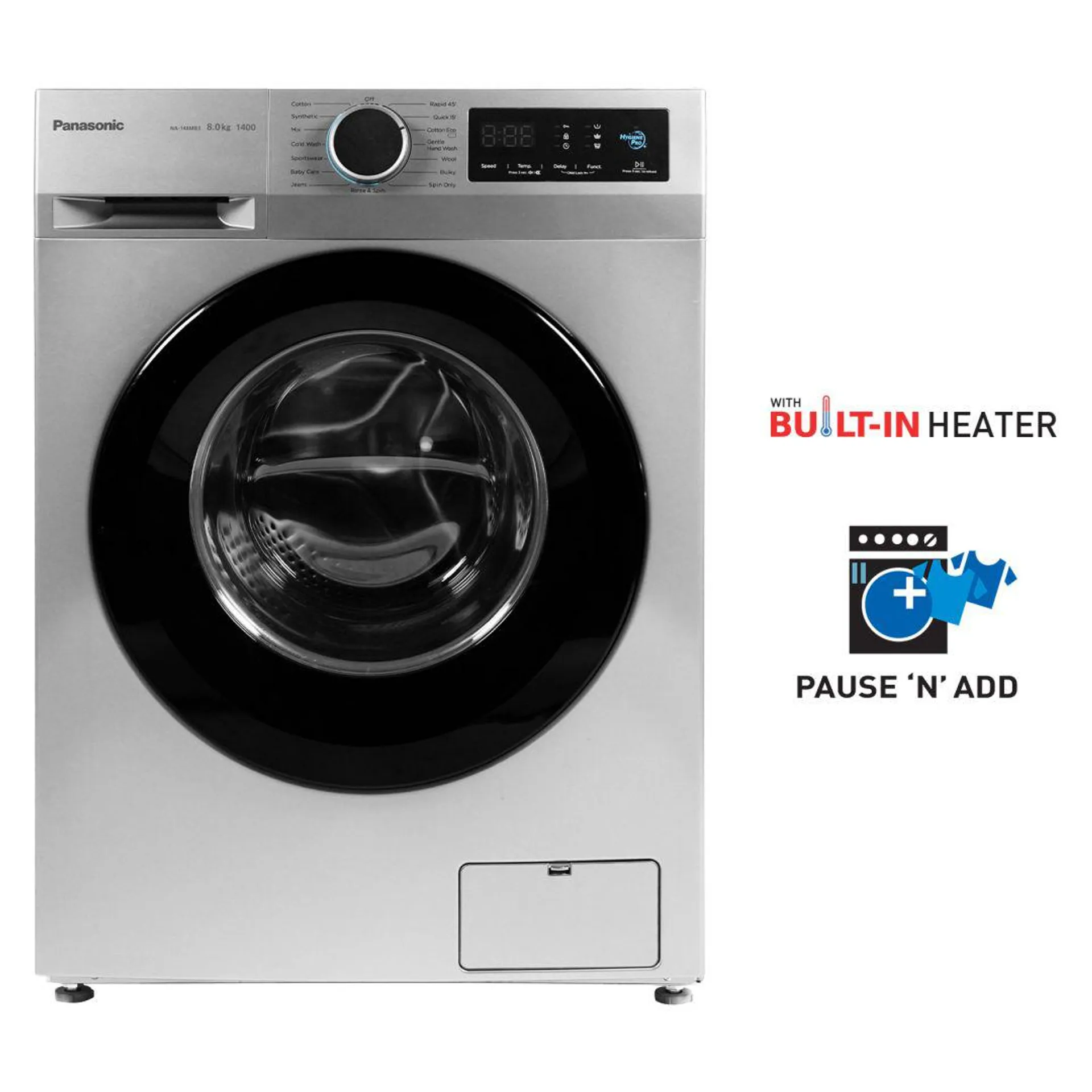 8 Kg 5 Star Fully-Automatic Front Loading Washing Machine (NA-148MB3L01, Grey)