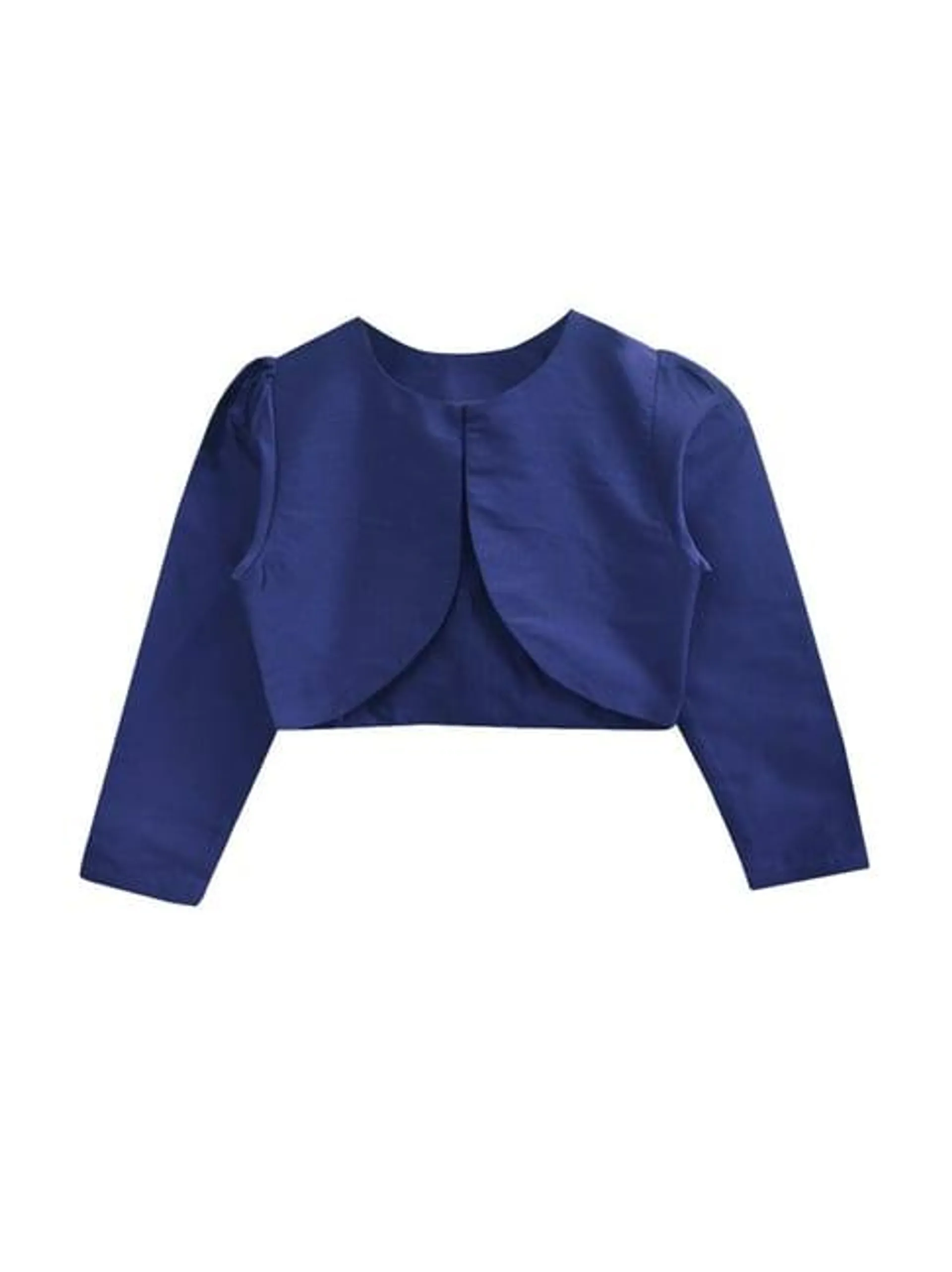 A.T.U.N. Navy Solid Full Sleeves Shrug