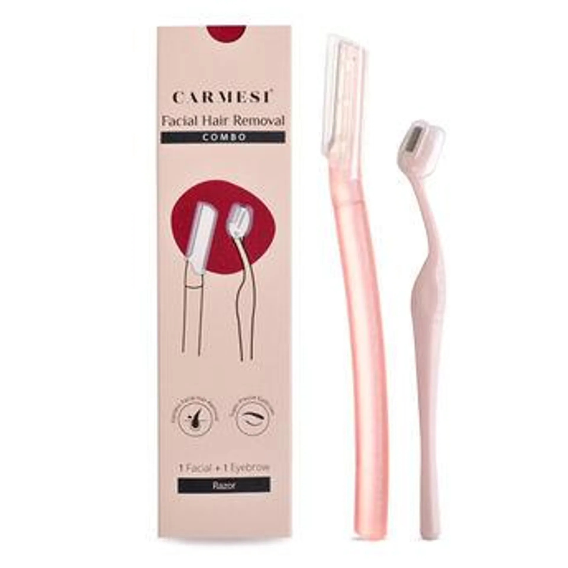 Carmesi Women'S Facial Hair Removal Combo, Pack Of 1 Face Razor & 1 Eyebrow Razor