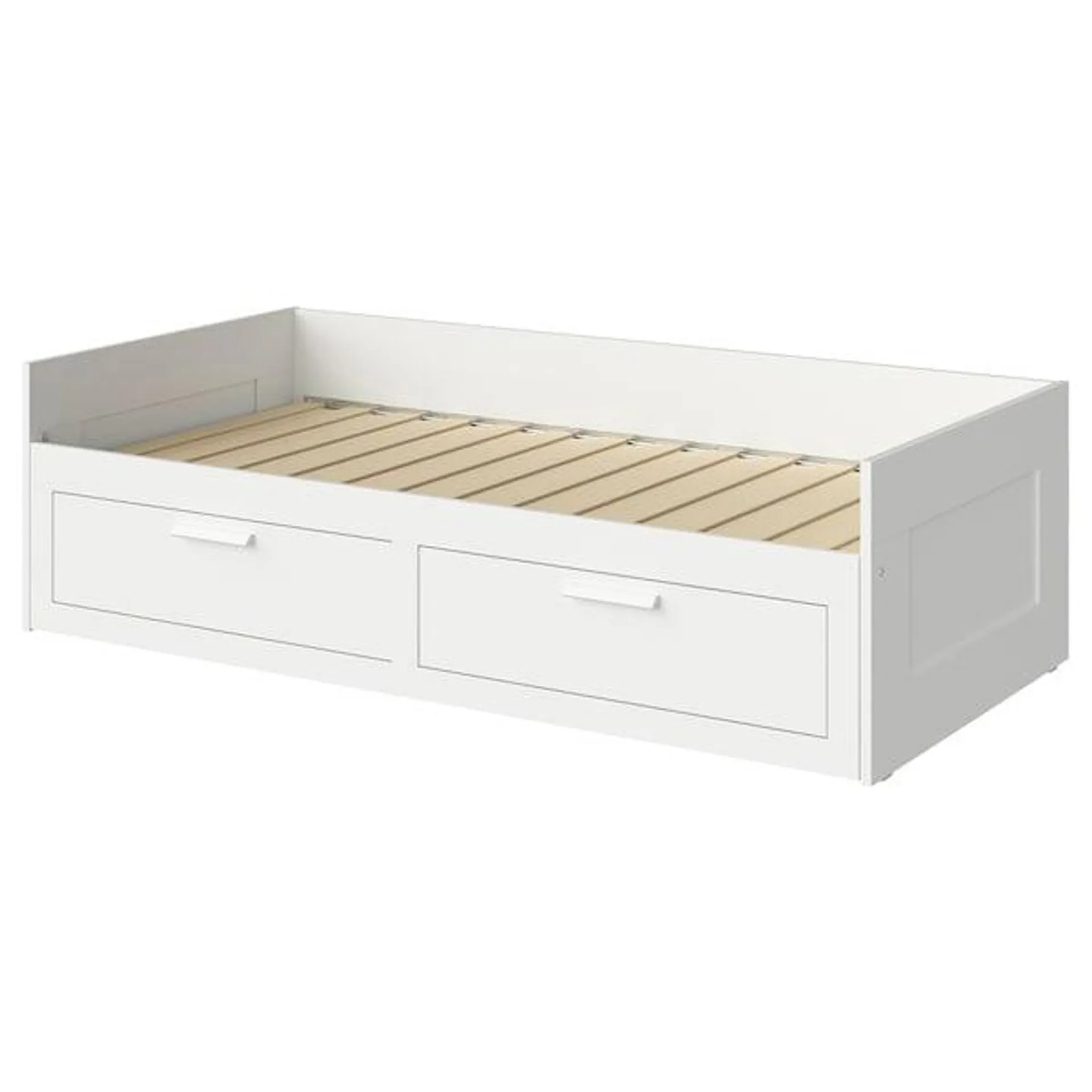 Day-bed frame with 2 drawers, white,