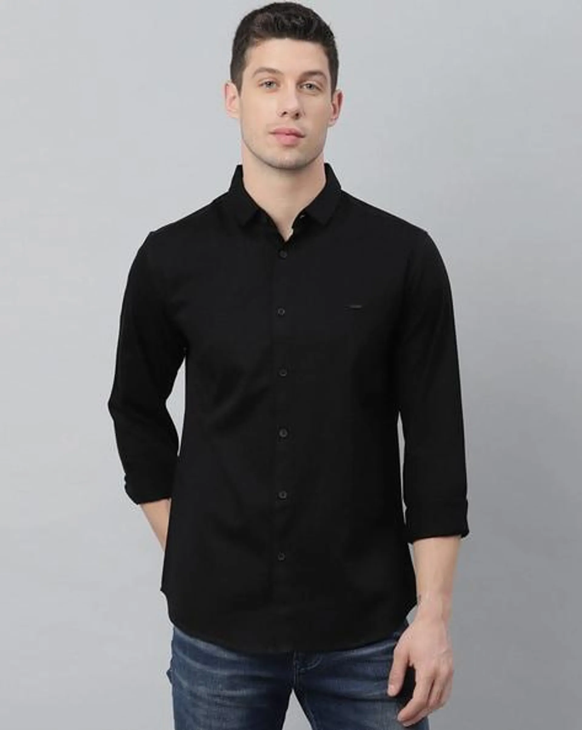 Spread Collar Slim Fit Shirt