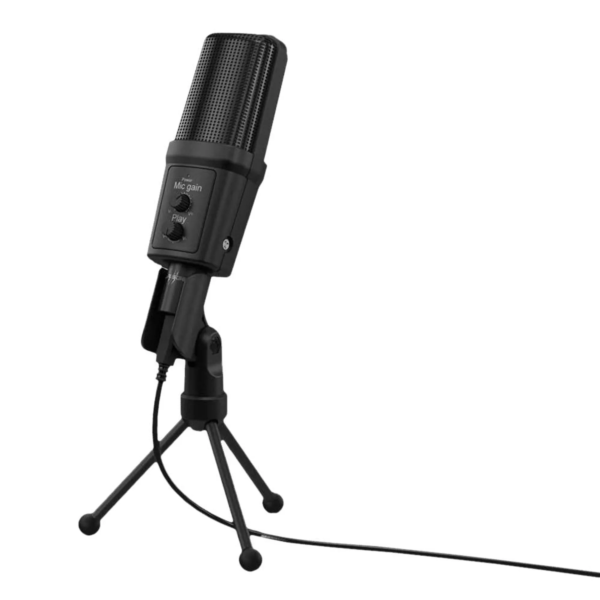 hama Stream 700 HD 3.5 Jack & USB Wired Microphone with Distortion Free Audio (Black)