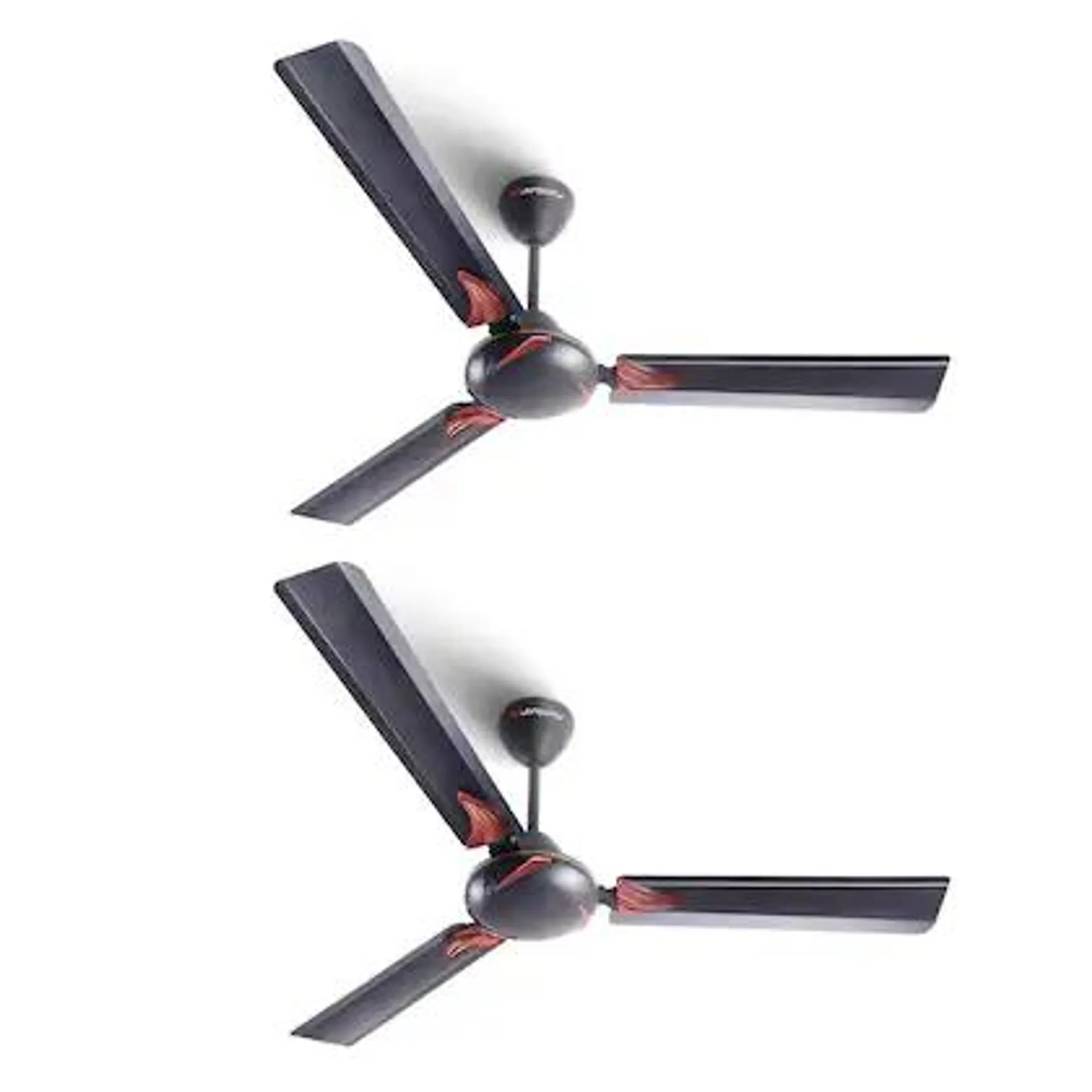 Longway Creta P2 1200 mm/48 inch Ultra High Speed 3 Blade Anti-Dust Decorative Star Rated Ceiling Fan (Smoked Brown, Pack of 2)