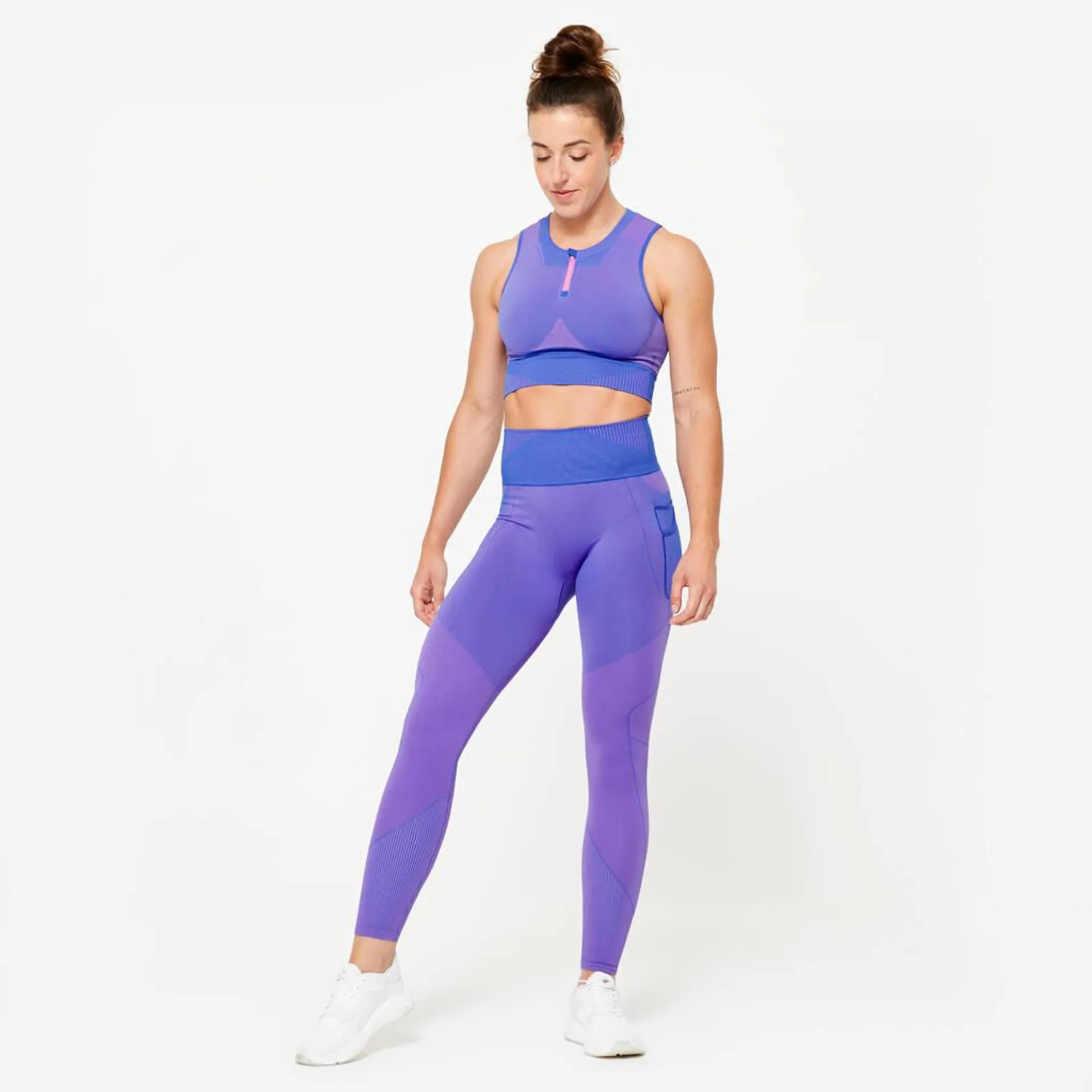 Women's Seamless Leggings - Blue/Pink