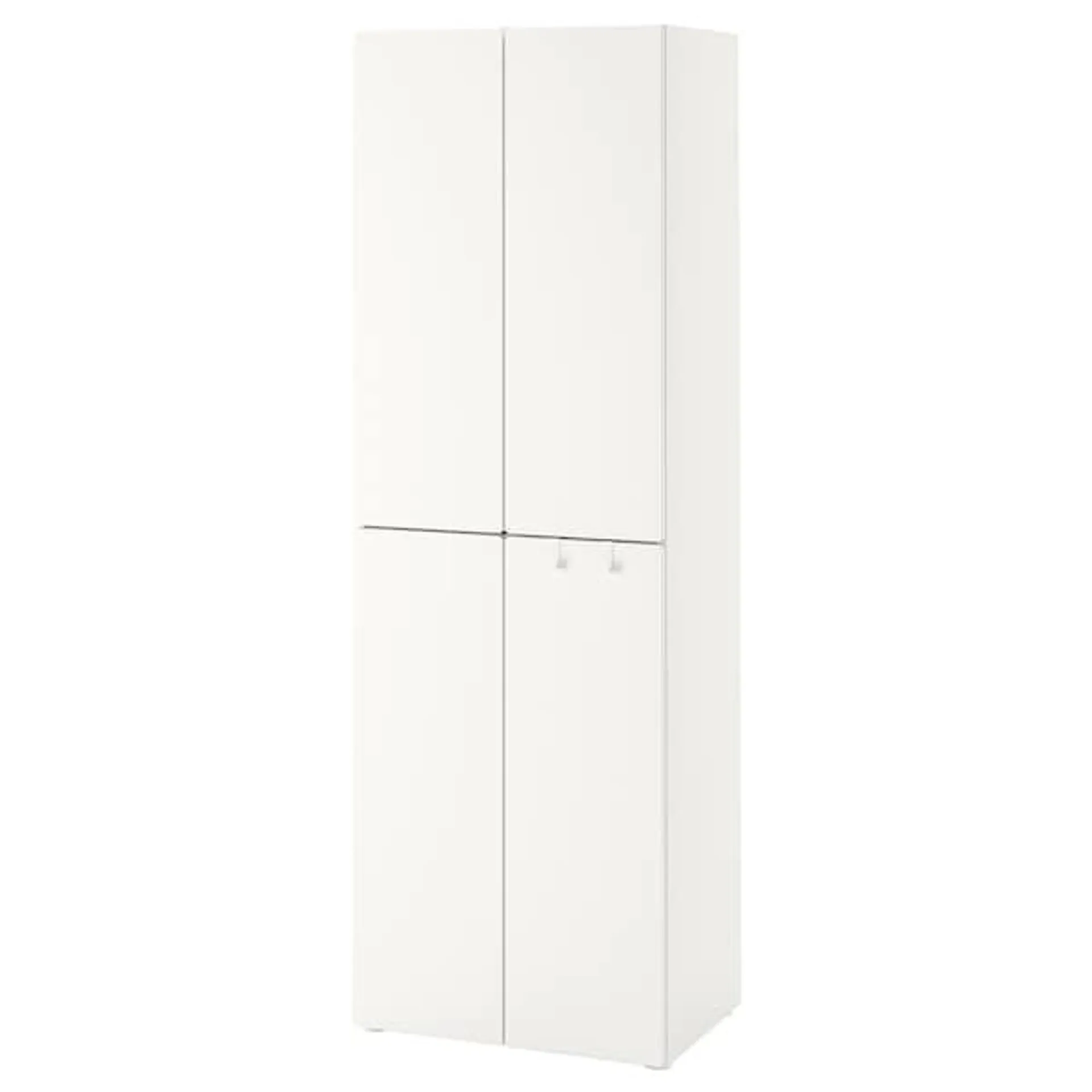 Wardrobe, white white/with 2 clothes rails,