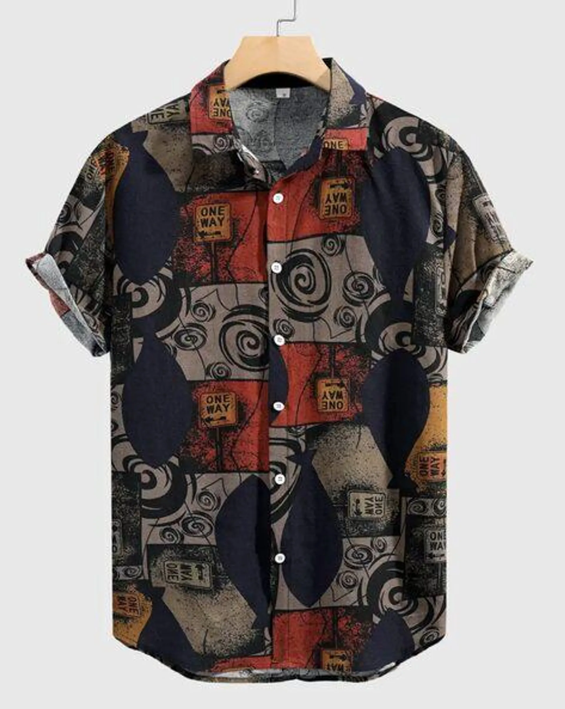 Men Printed Regular Fit Shirt with Spread Collar