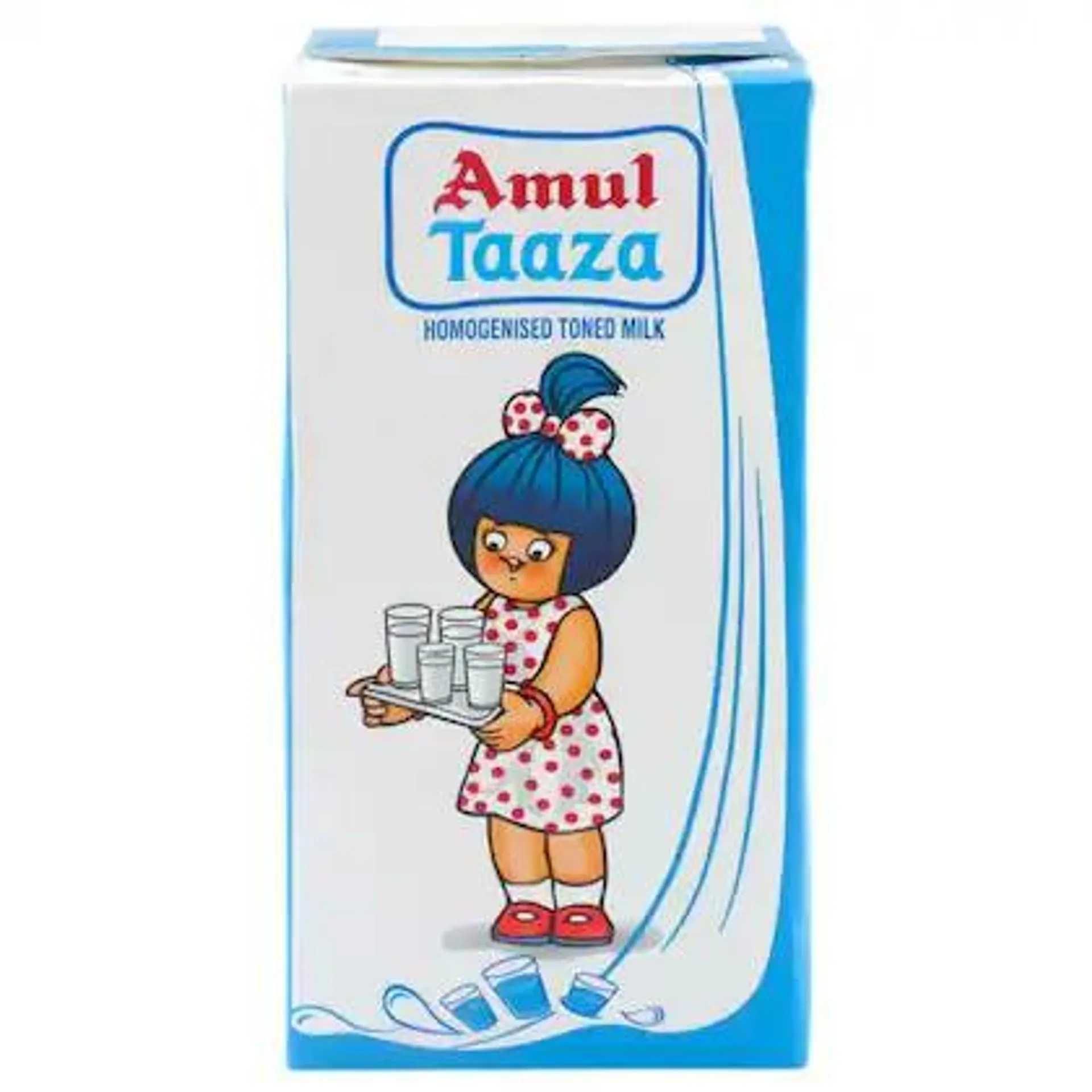 Amul Taaza Homogenised Toned Milk 1 L (Tetra Pak)