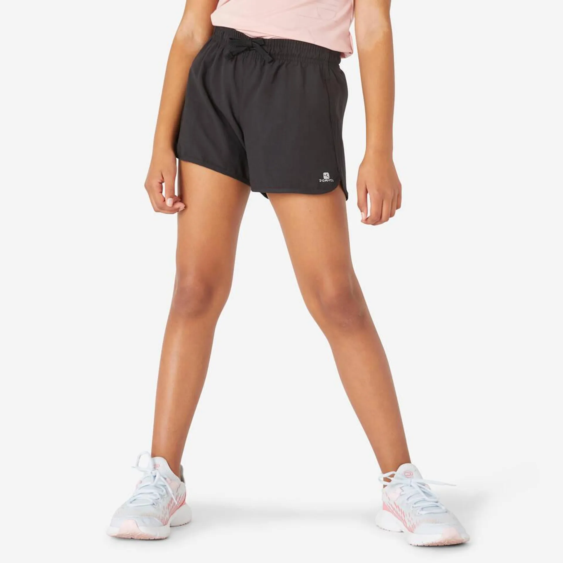 Girls Shorts Gym Breathable W500 - Black