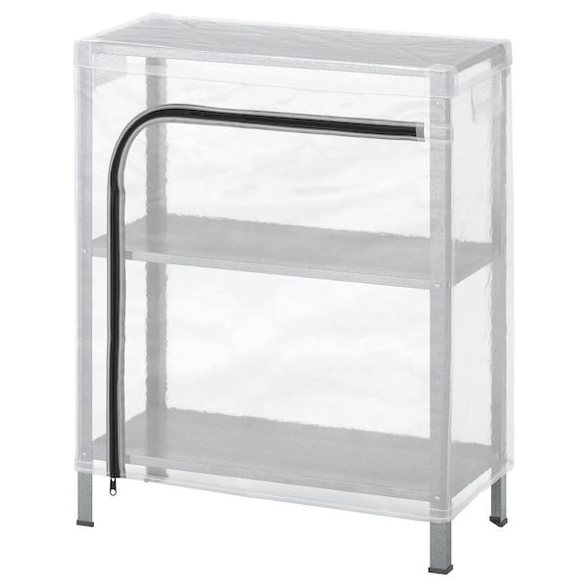 Shelving unit with cover, transparent,