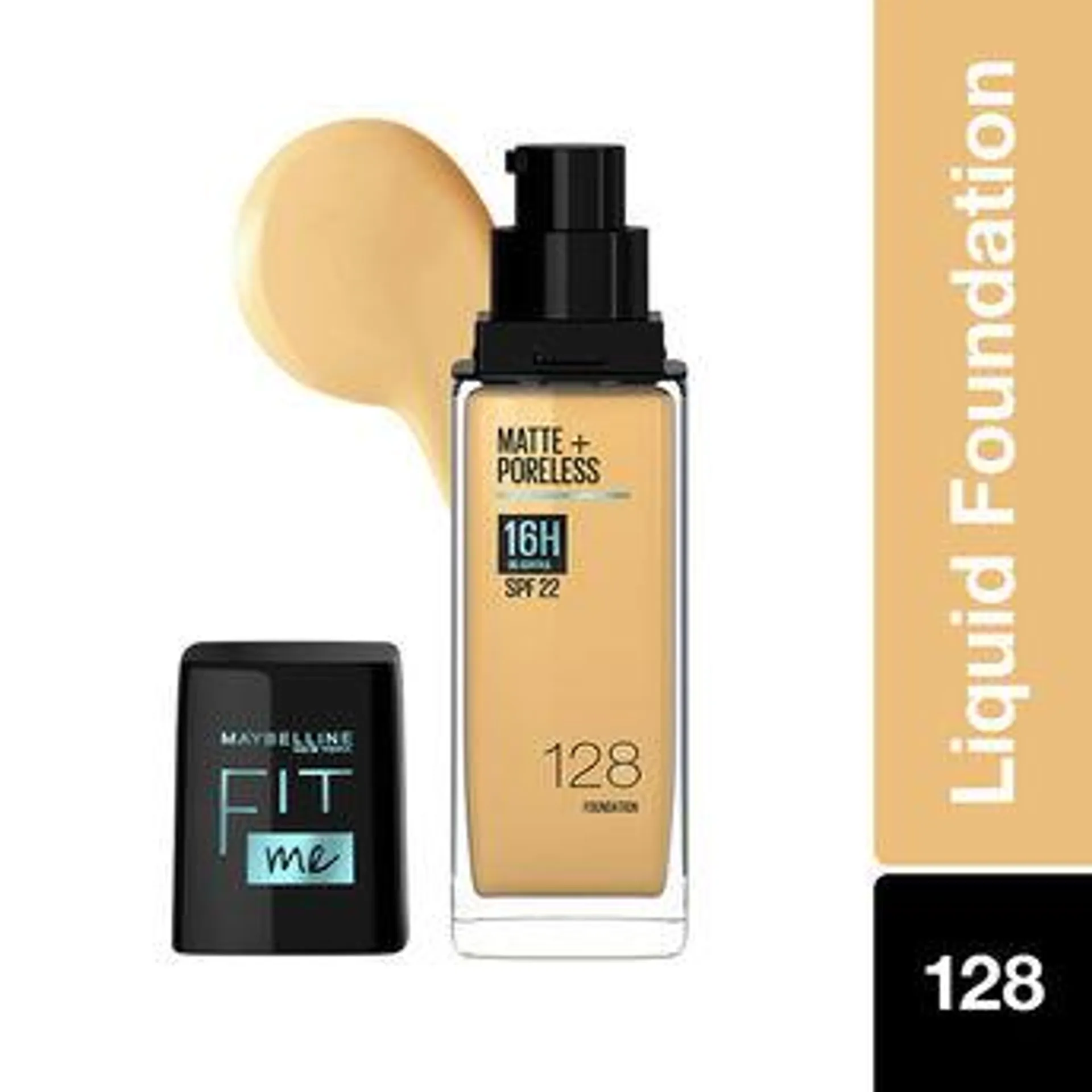 Maybelline New York Fit Me Matte+Poreless Liquid Foundation 16H Oil Control - 128 Warm Nude